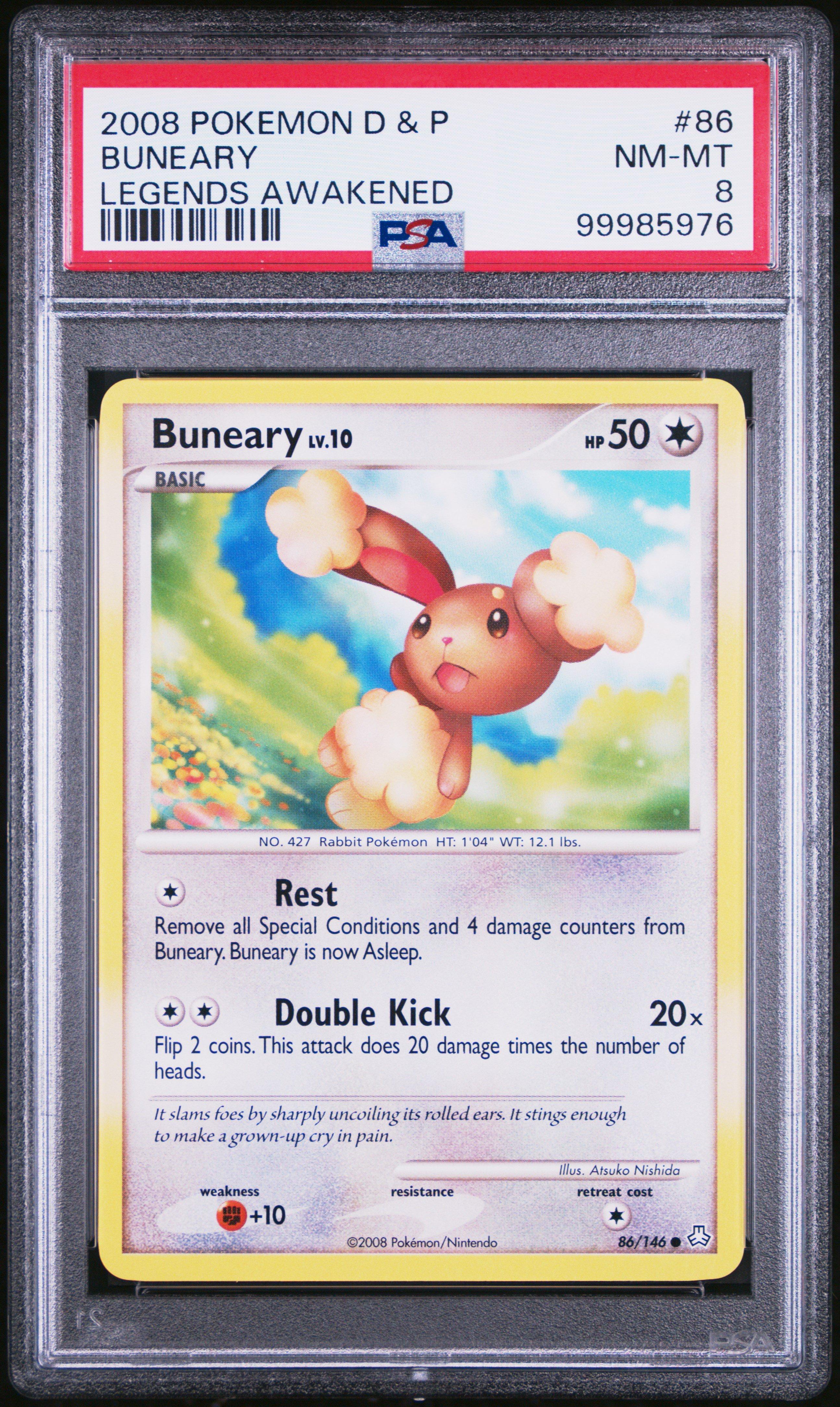 2008 Pokemon Diamond & Pearl Legends Awakened 86 Buneary PSA 8