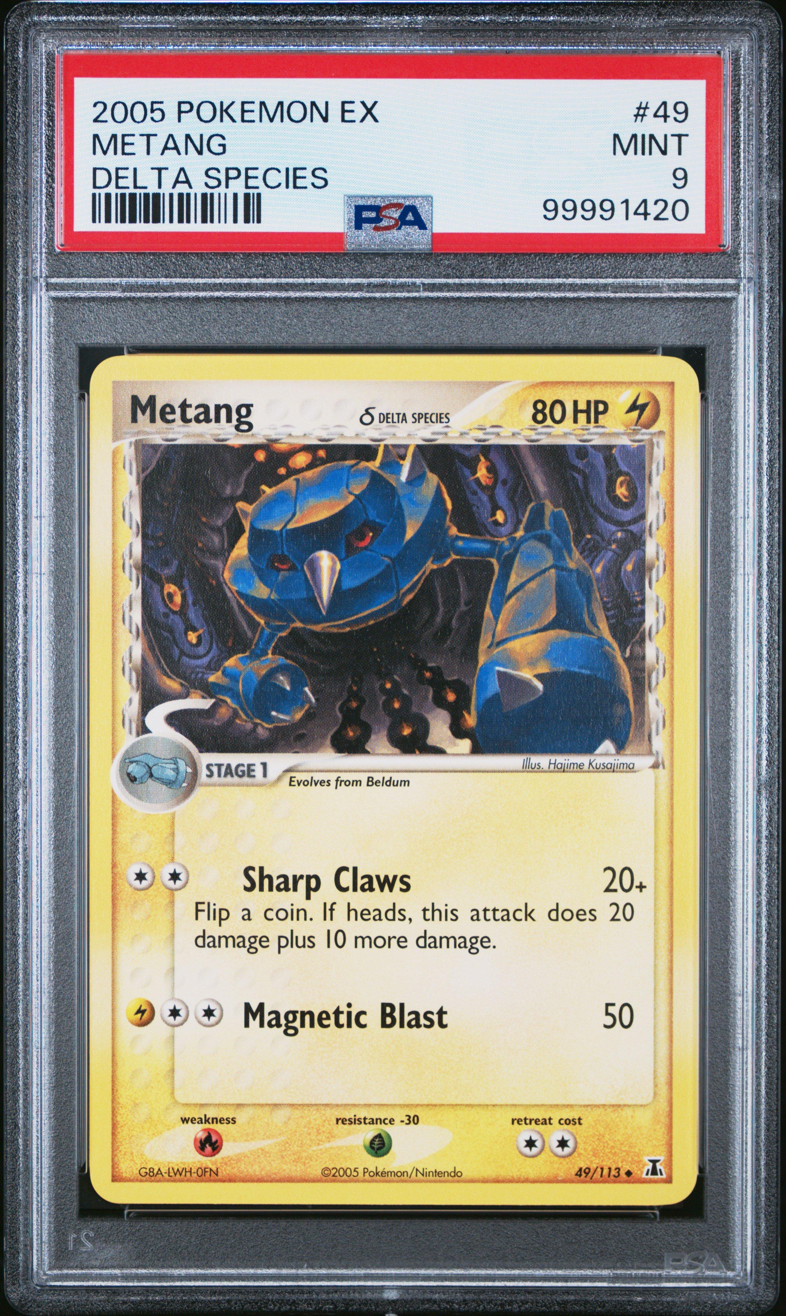 2005 Pokemon Ex Delta Species 49 Metang PSA 9