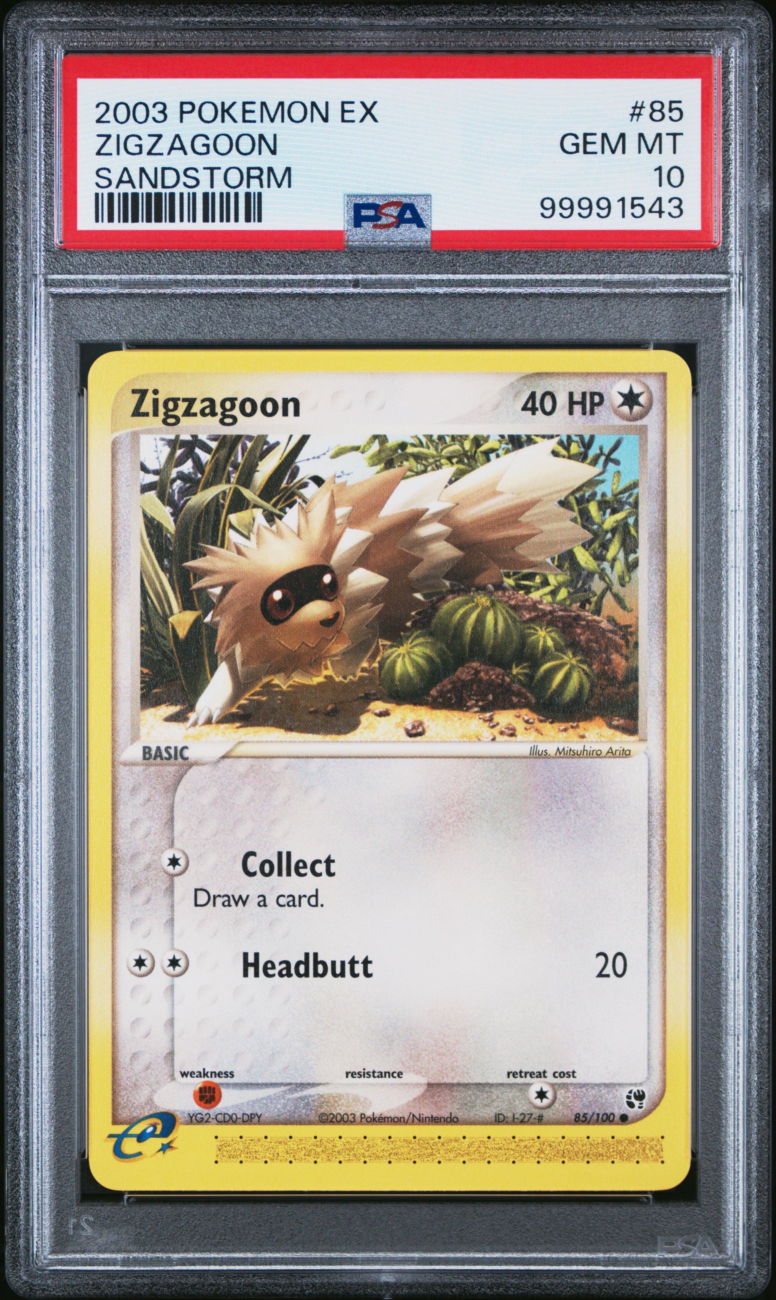 2003 Pokemon Ex Sandstorm 85 Zigzagoon PSA 10