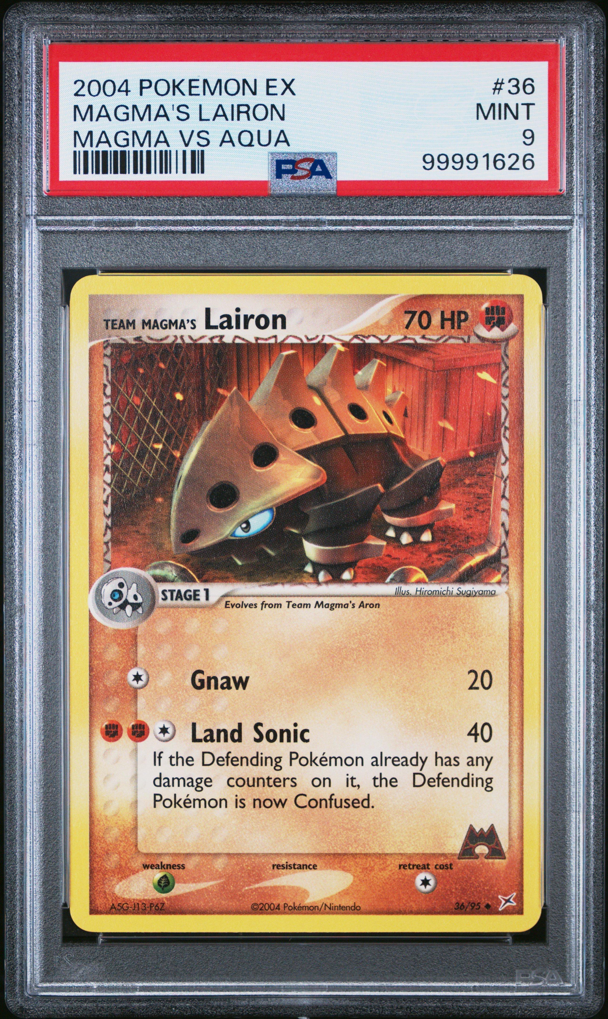 2004 Pokemon Ex Team Magma Vs Team Aqua 36 Team Magma's Lairon PSA 9