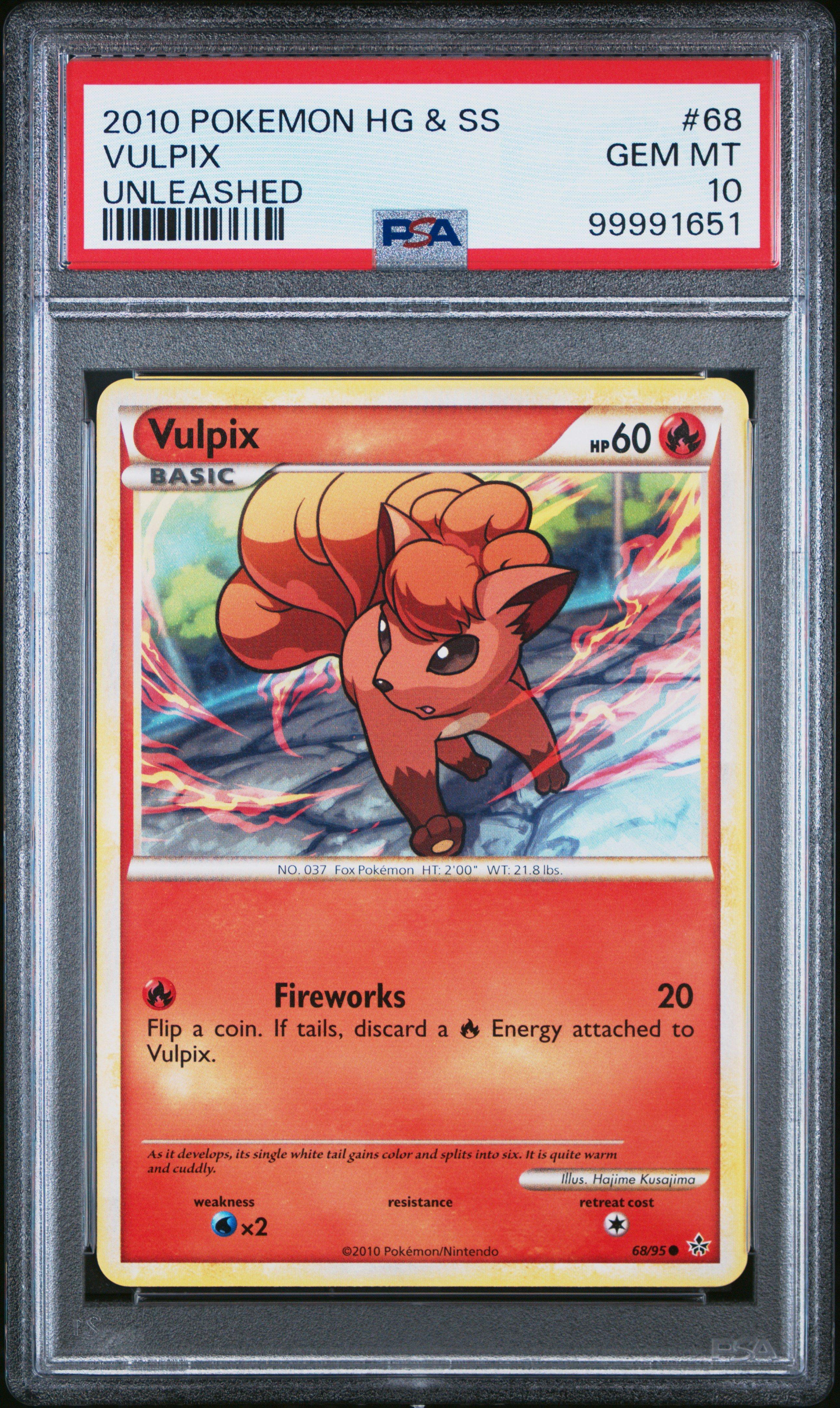 2010 Pokemon Heartgold & Soulsilver Unleashed 68 Vulpix PSA 10