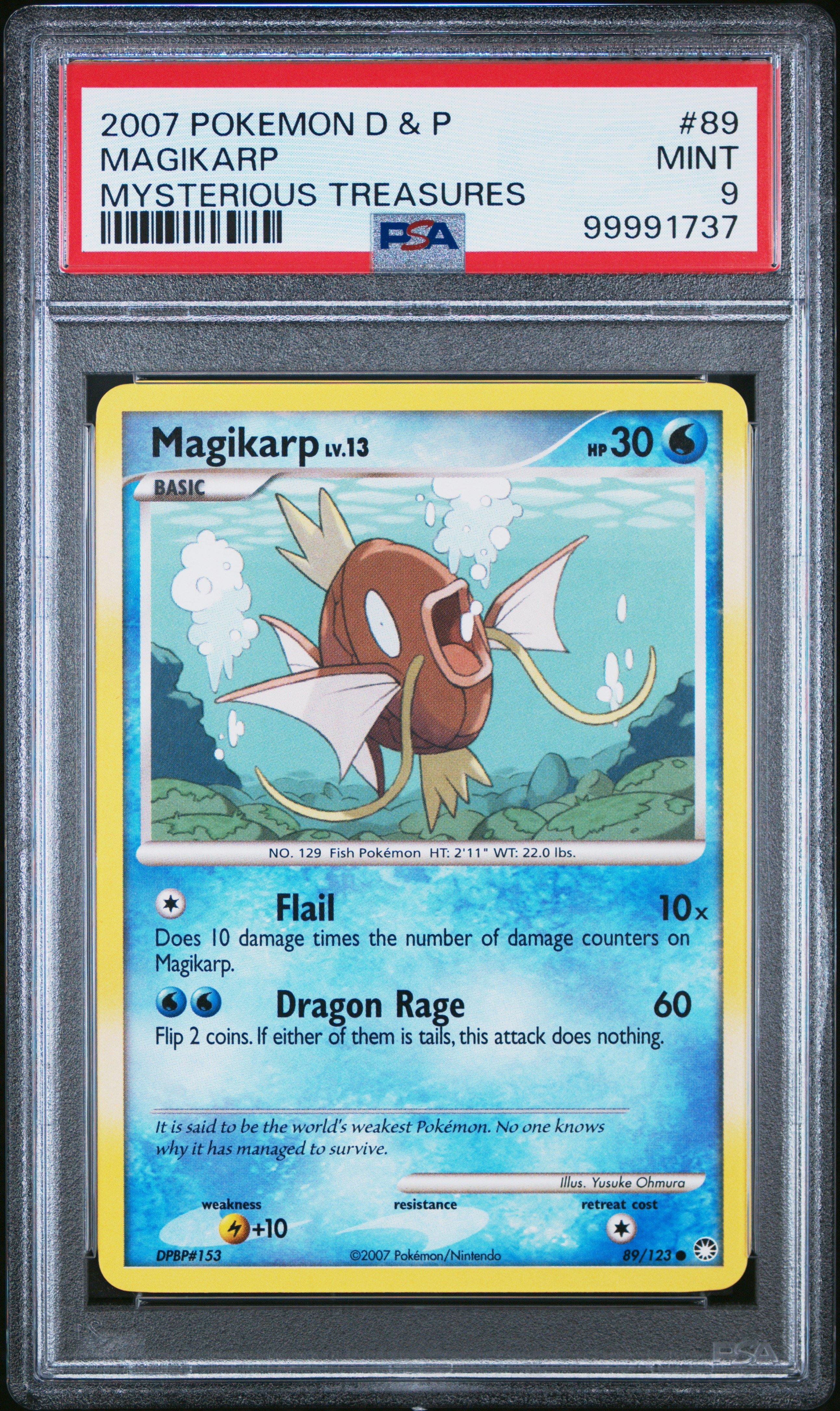 2007 Pokemon Diamond & Pearl Mysterious Treasures 89 Magikarp PSA 9