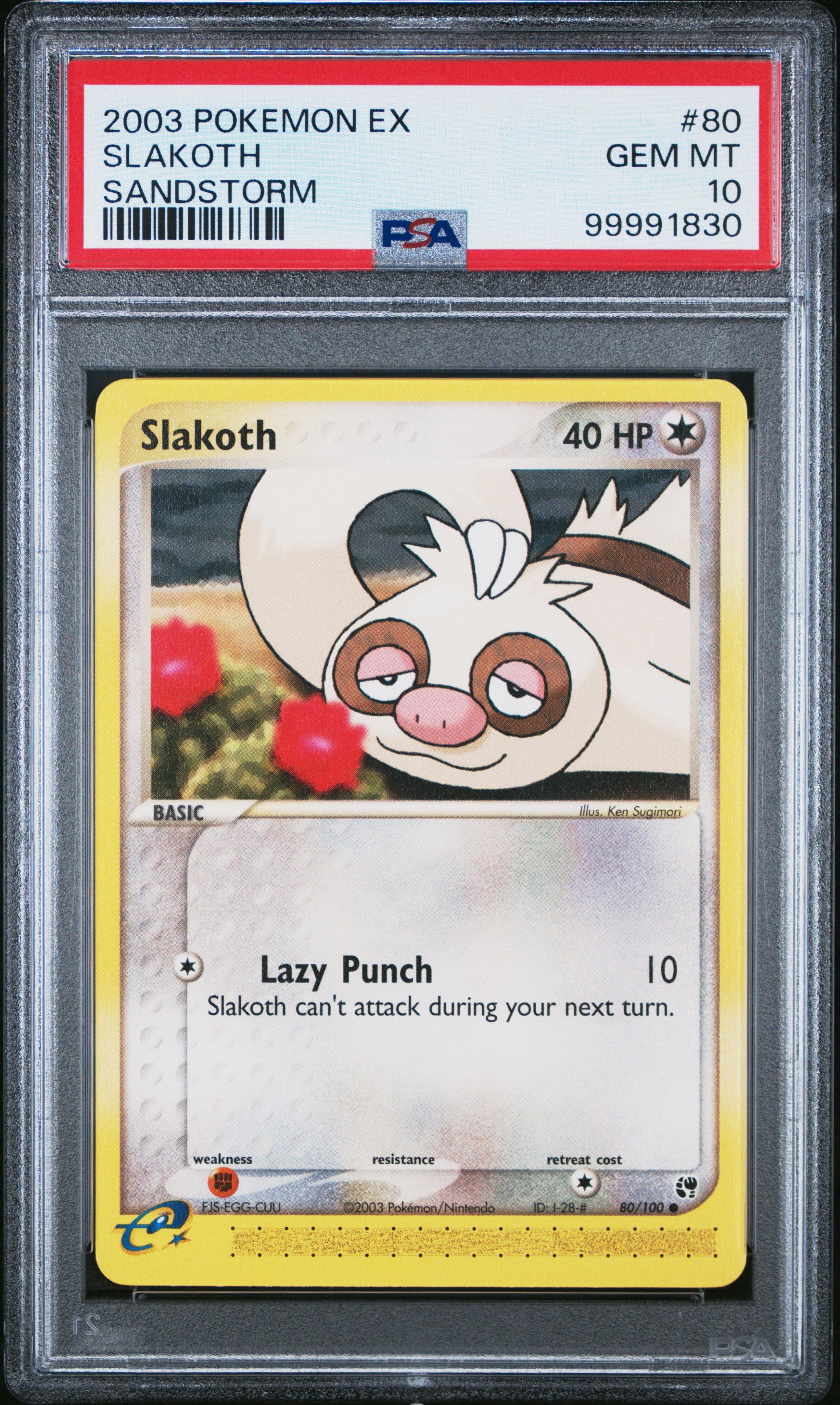 2003 Pokemon Ex Sandstorm 80 Slakoth PSA 10