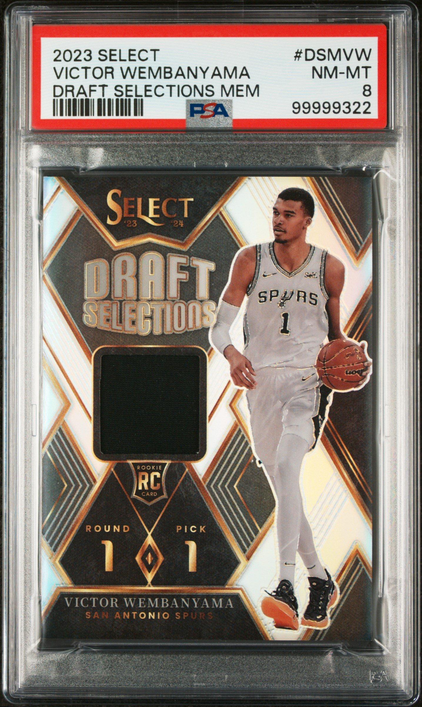 2023 Panini Select Draft Selections Memorabilia Dsmvw Victor Wembanyama PSA 8