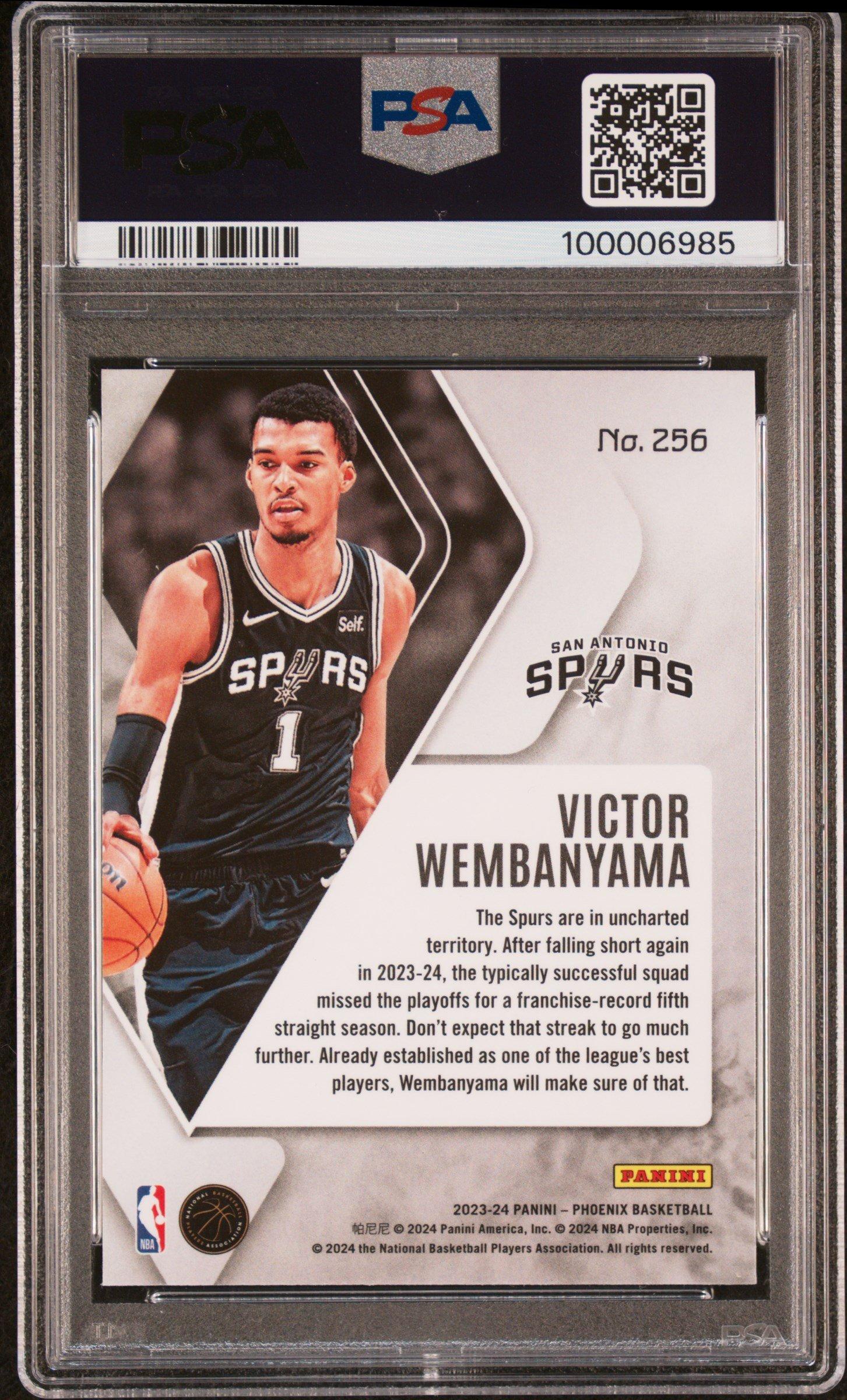2023 Panini Phoenix 256 Victor Wembanyama PSA 10