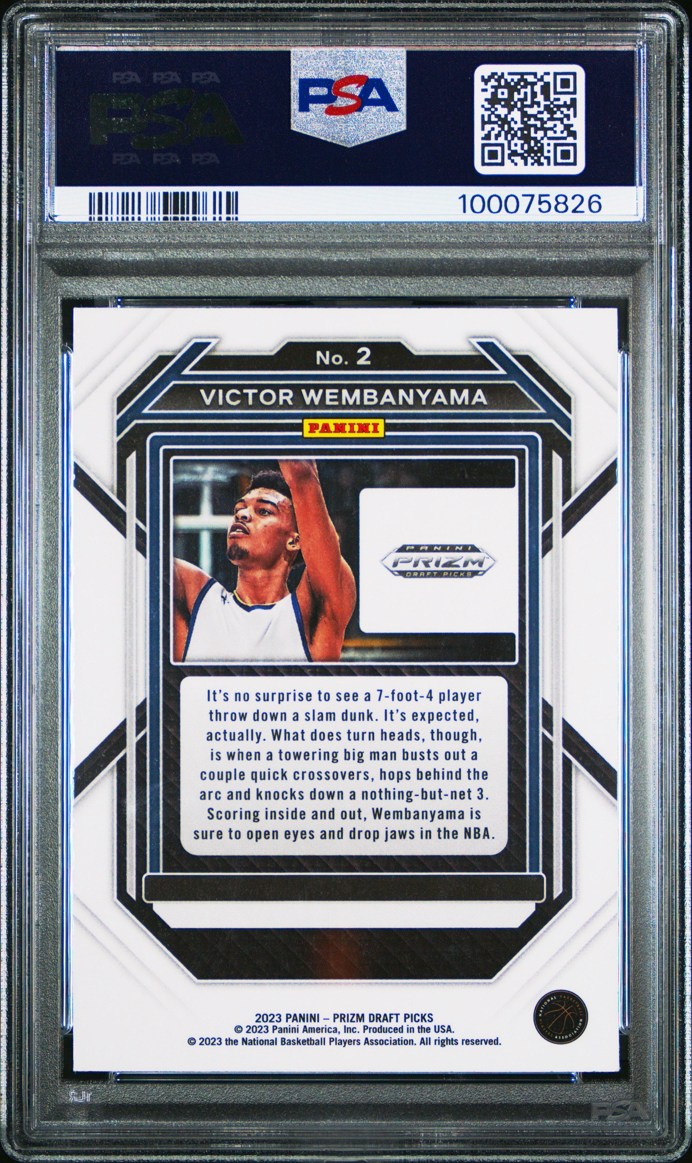 2023 Panini Prizm Draft Picks 2 Victor Wembanyama PSA 9