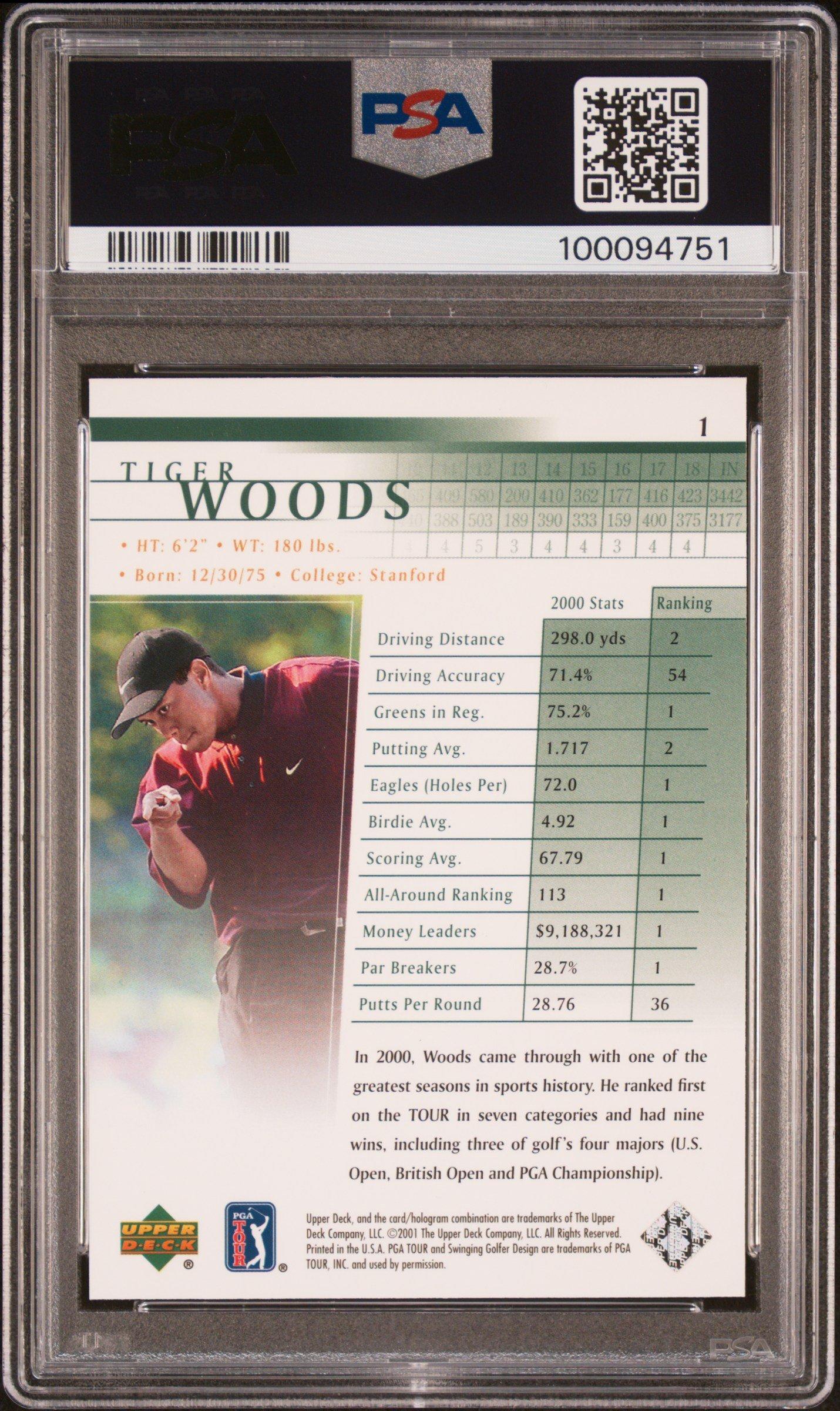 2001 Upper Deck Golf Tiger Woods PSA