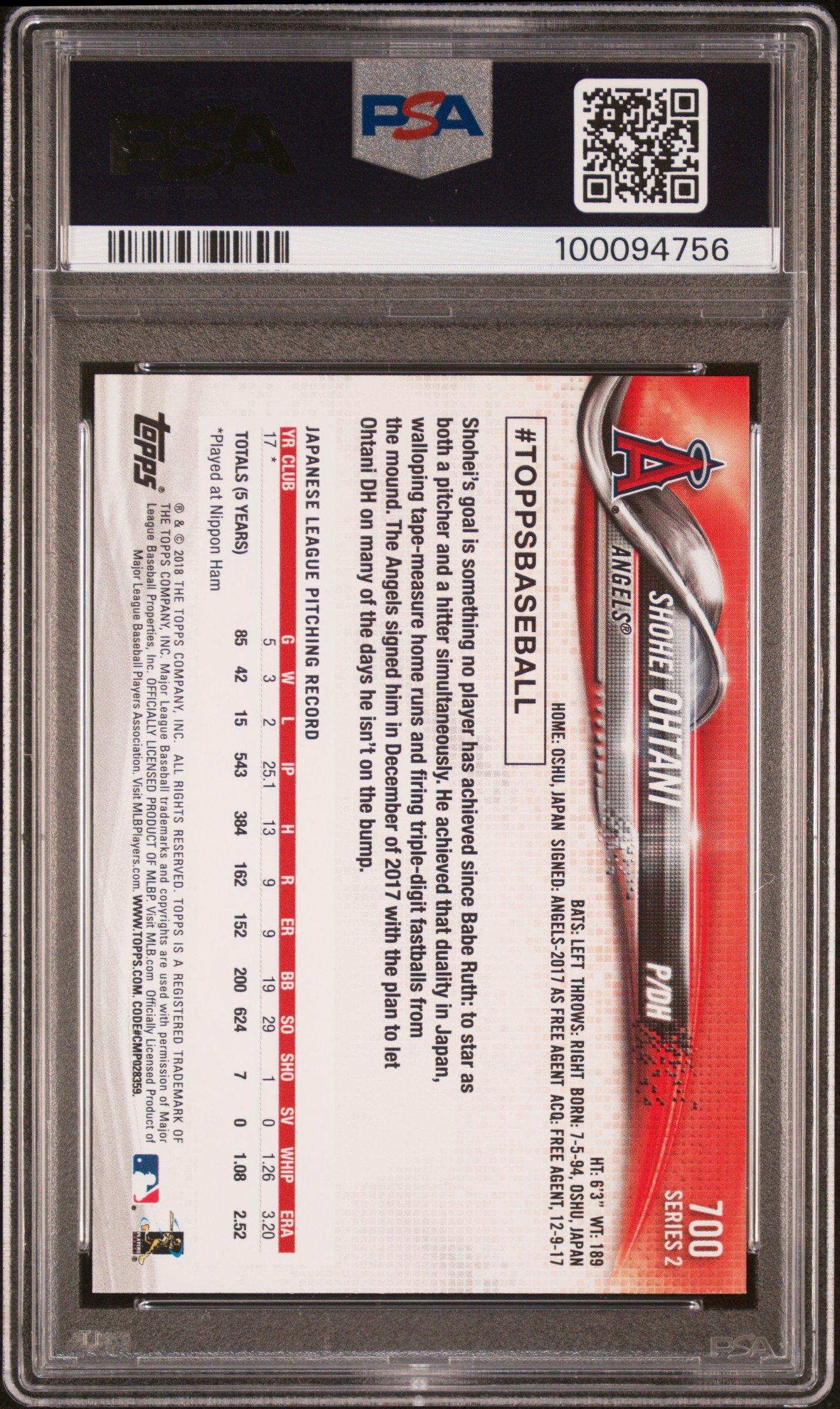 2018 Topps 700 Shohei Ohtani Pitching PSA
