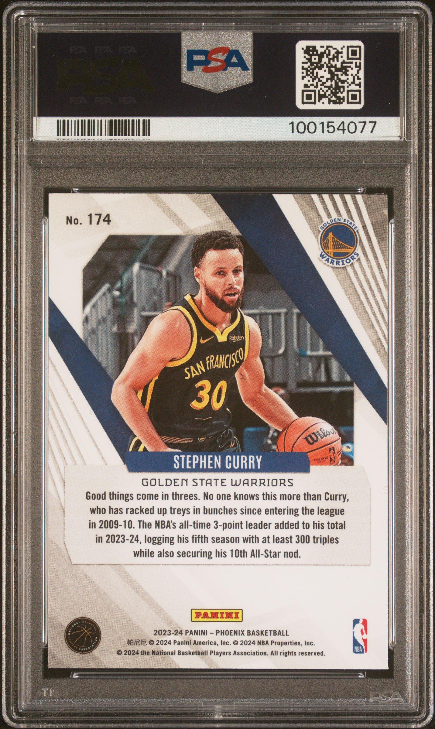 2023 Panini Phoenix 174 Stephen Curry Teal Lazer PSA 10