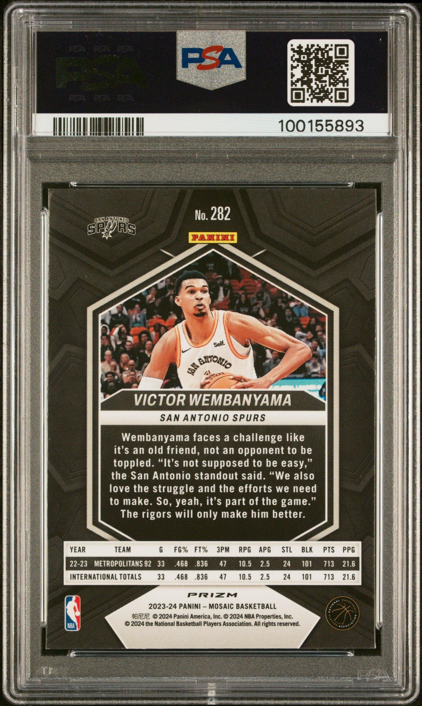2023 Panini Mosaic Victor Wembanyama Reactive PSA