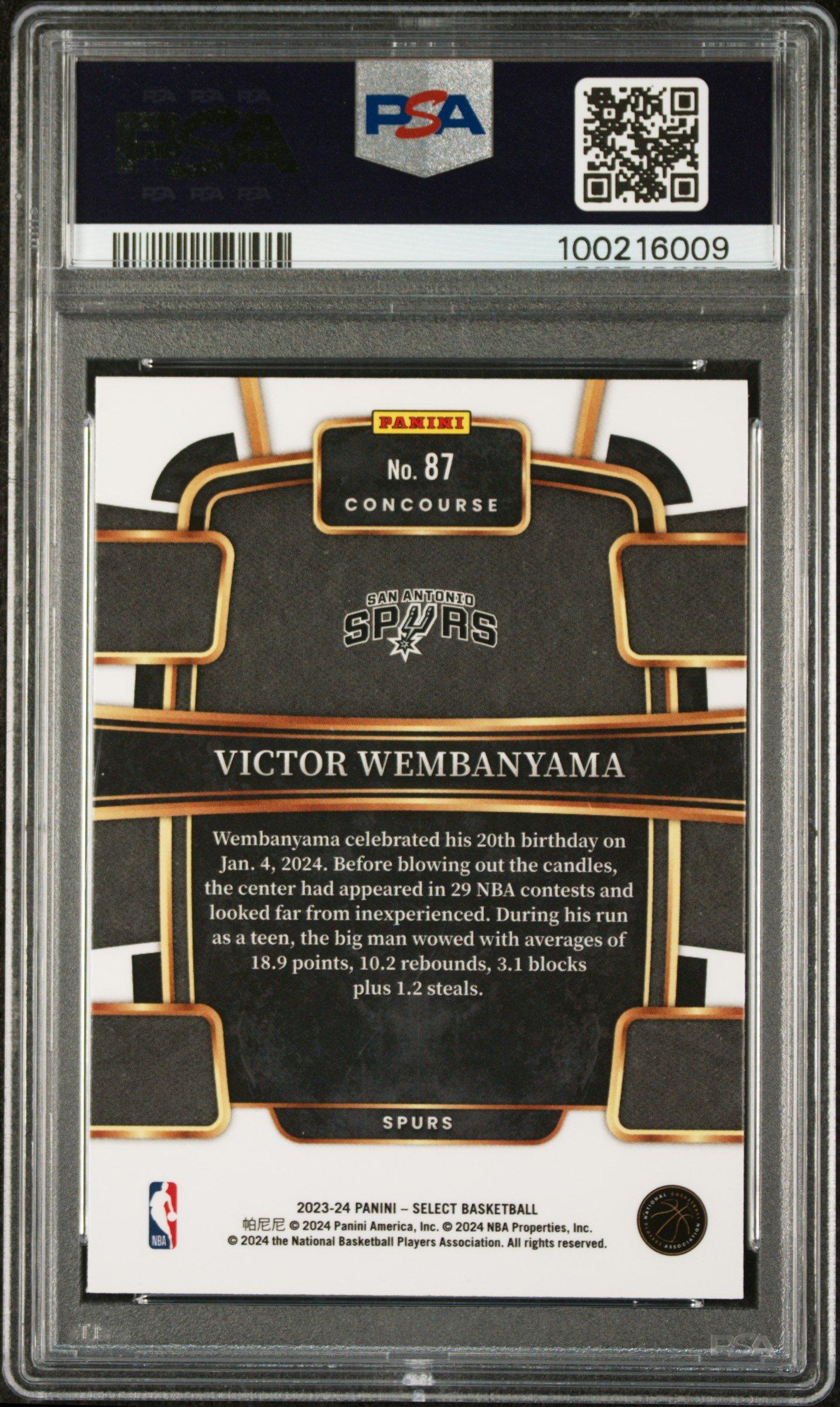 2023 Panini Select Victor Wembanyama PSA