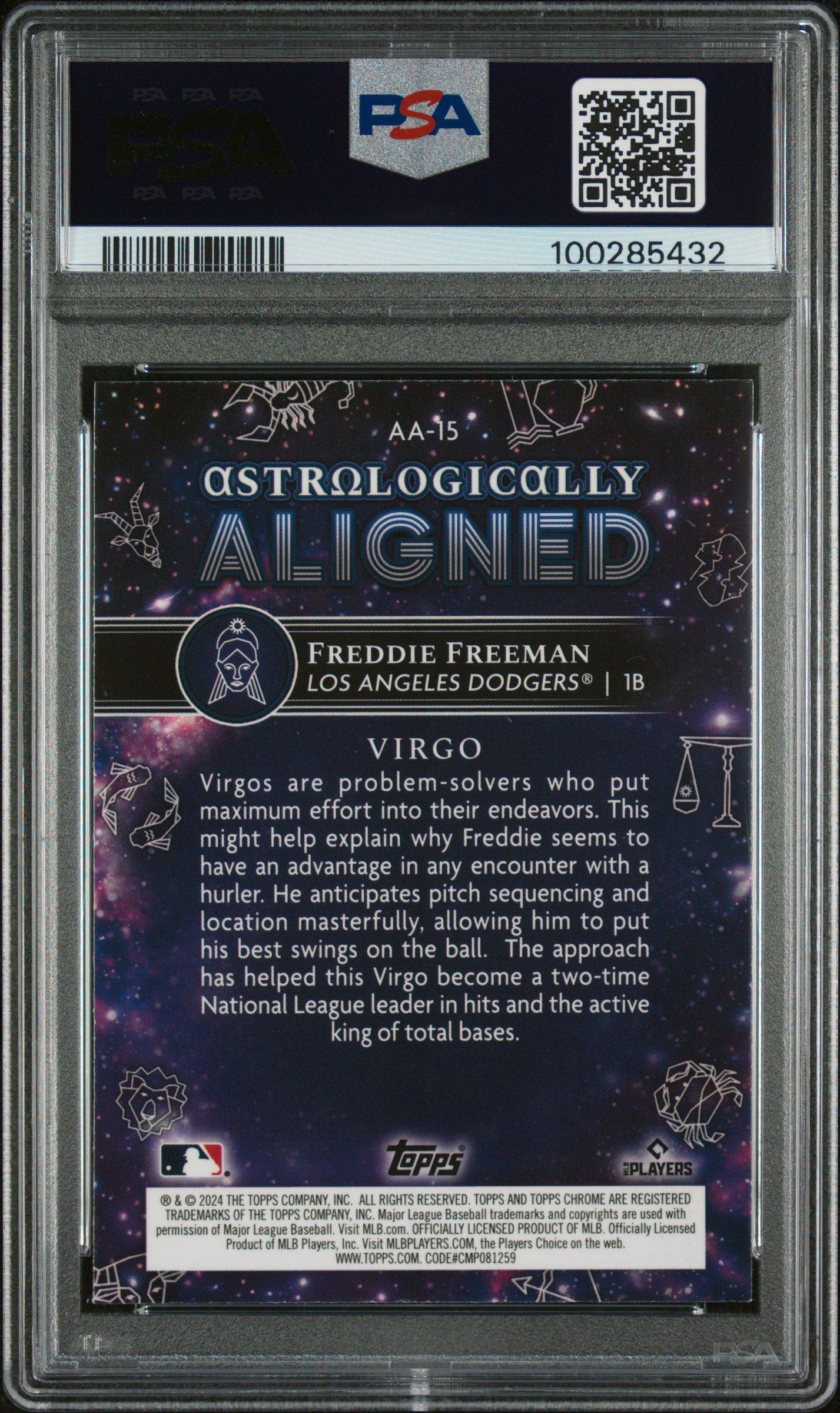 2024 Topps Chrome Cosmic Astrologically Aligned 15 Freddie Freeman PSA 10