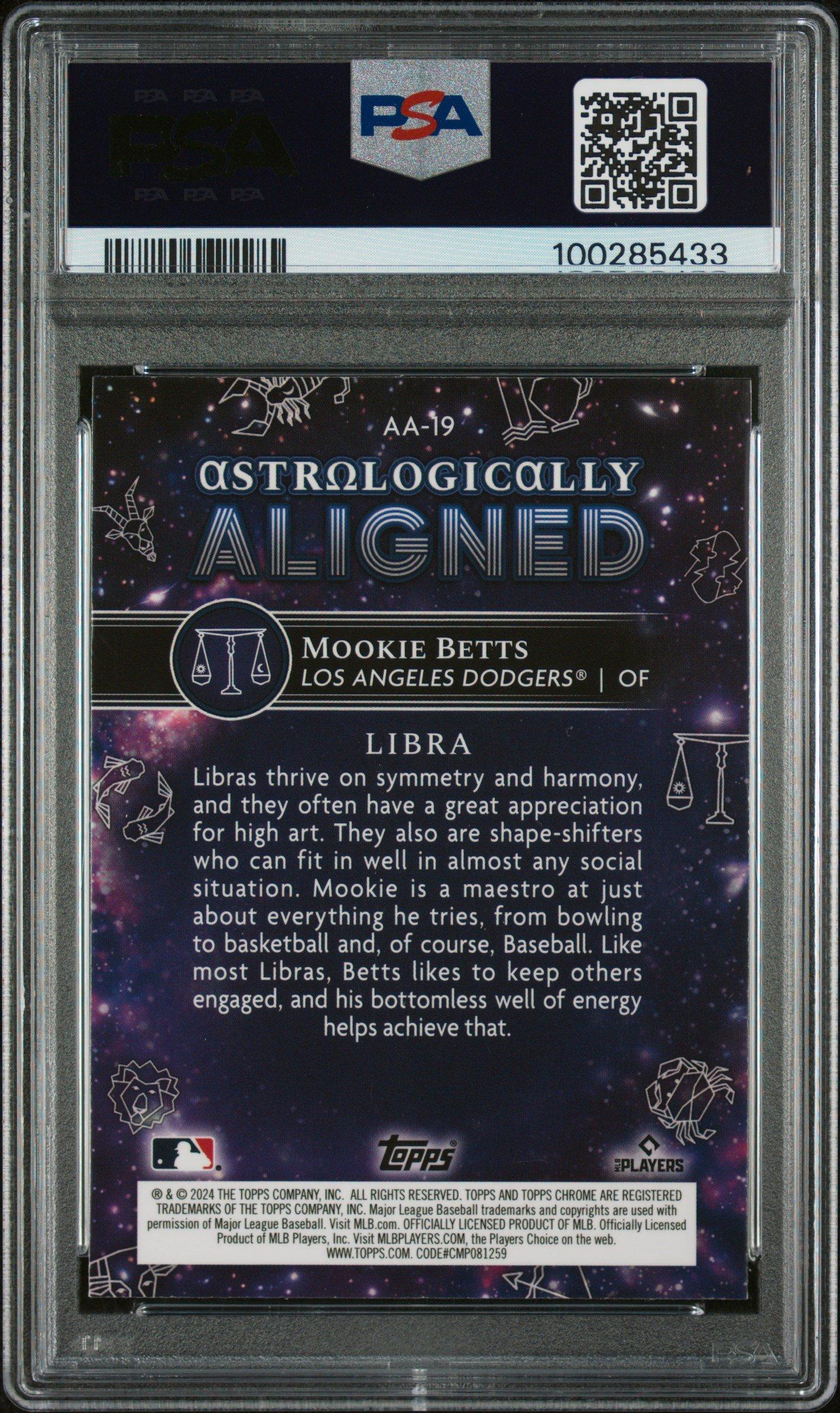 2024 Topps Chrome Cosmic Astrologically Aligned 19 Mookie Betts PSA 10