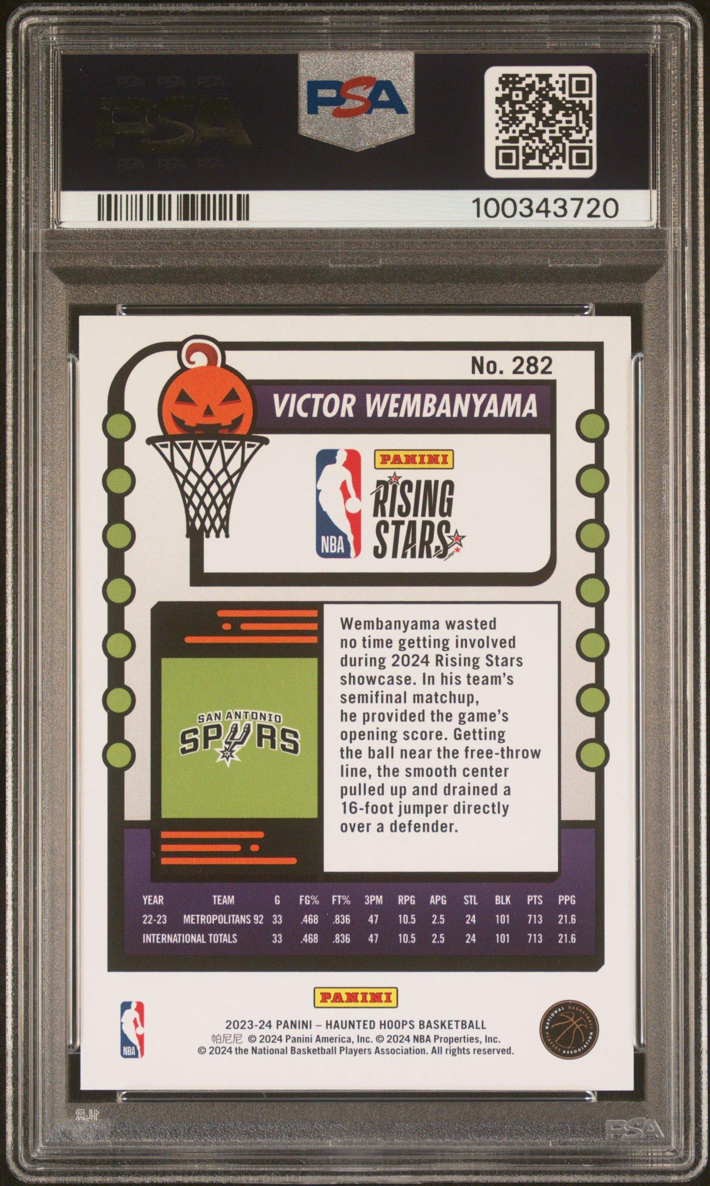 2023 Panini Haunted Hoops Victor Wembanyama PSA