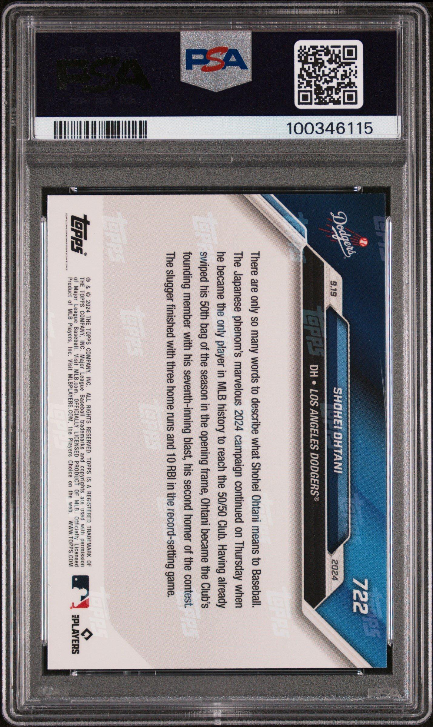 2024 Topps Now 722 Shohei Ohtani PSA 10 Graded Card | GameStop