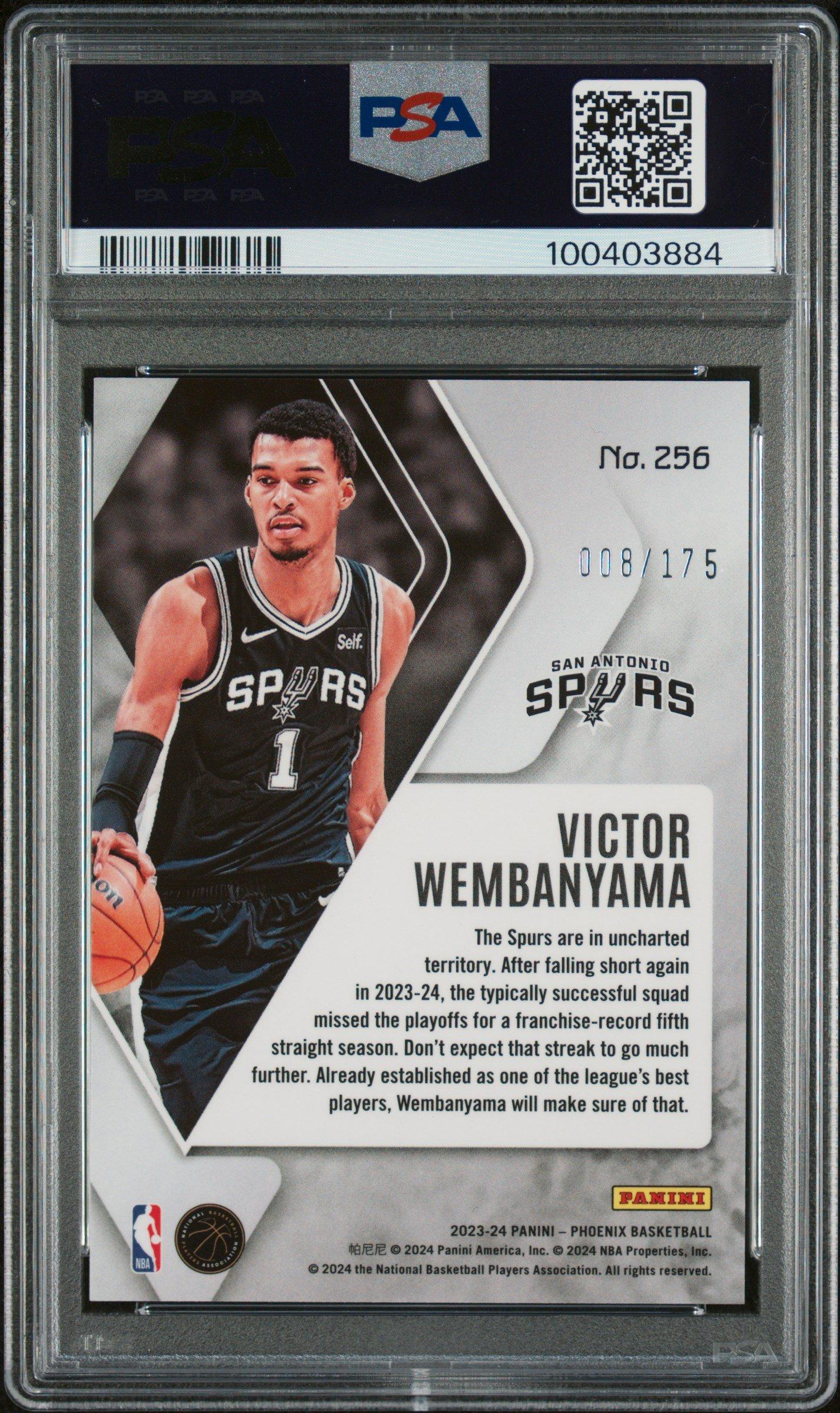 2023 Panini Phoenix 256 Victor Wembanyama Pink PSA 9