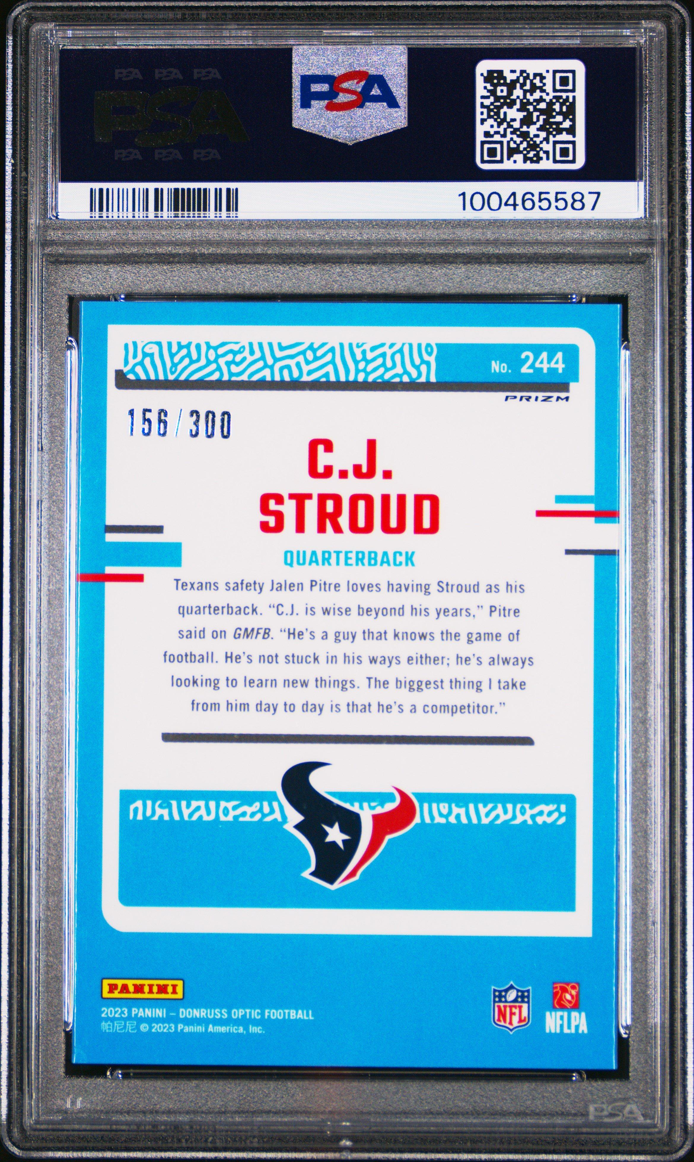 2023 Panini Donruss Optic 244 Cj Stroud Wave PSA 9