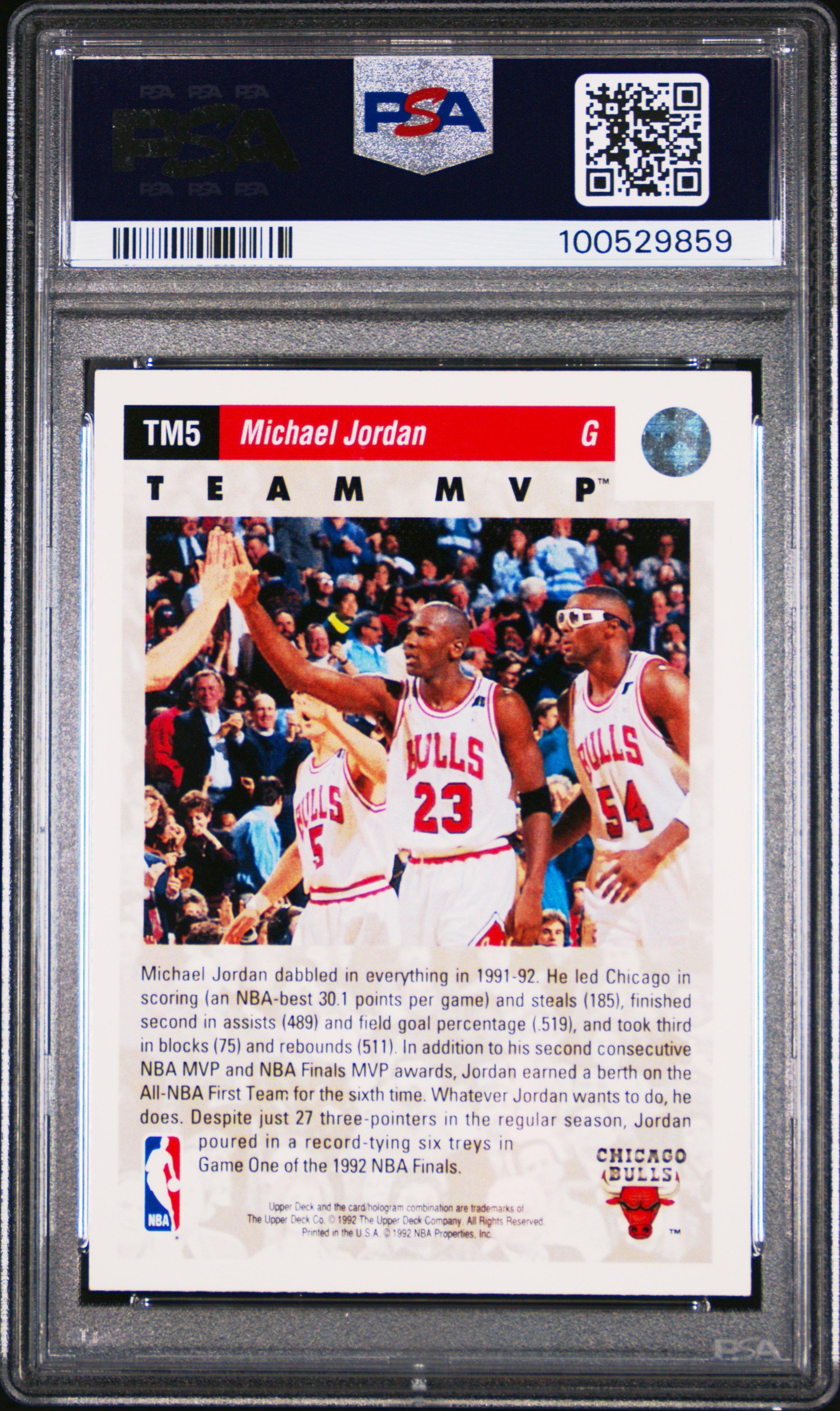 1992 Upper Deck Team Mvp's Tm5 Michael Jordan PSA 9