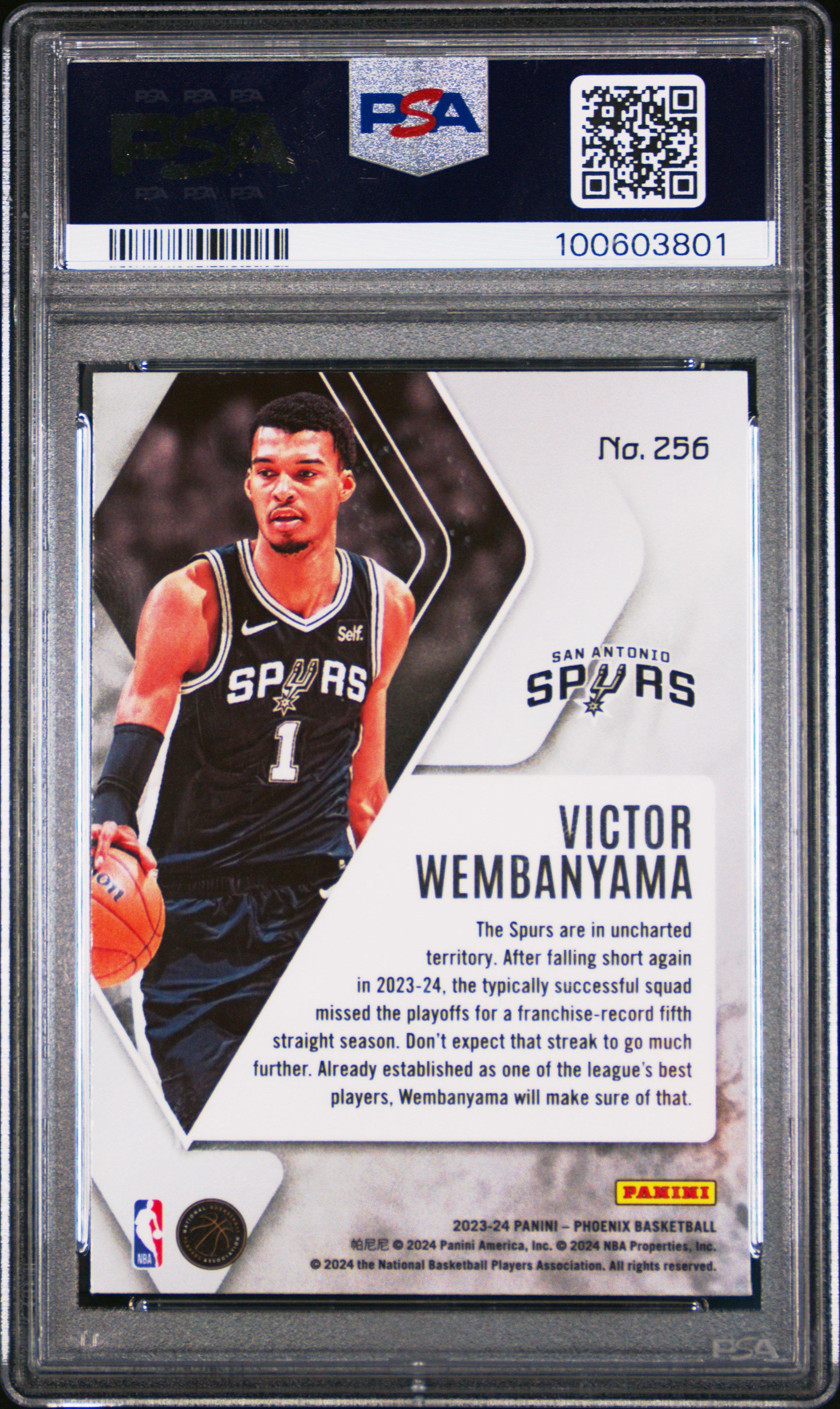 2023 Panini Phoenix 256 Victor Wembanyama Blue Ice PSA 10