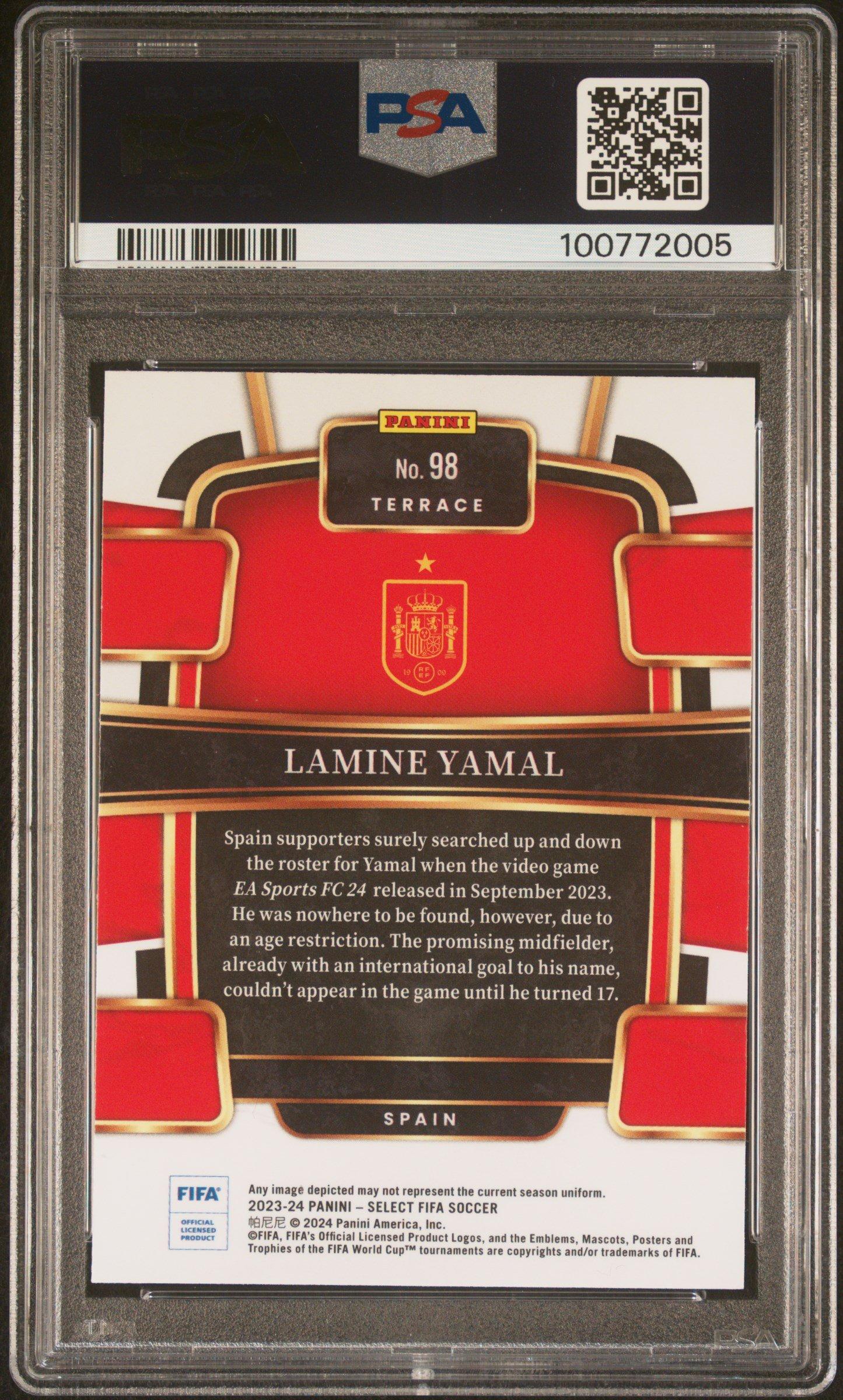 2023-24 Panini Select Fifa 98 Lamine Yamal PSA 10