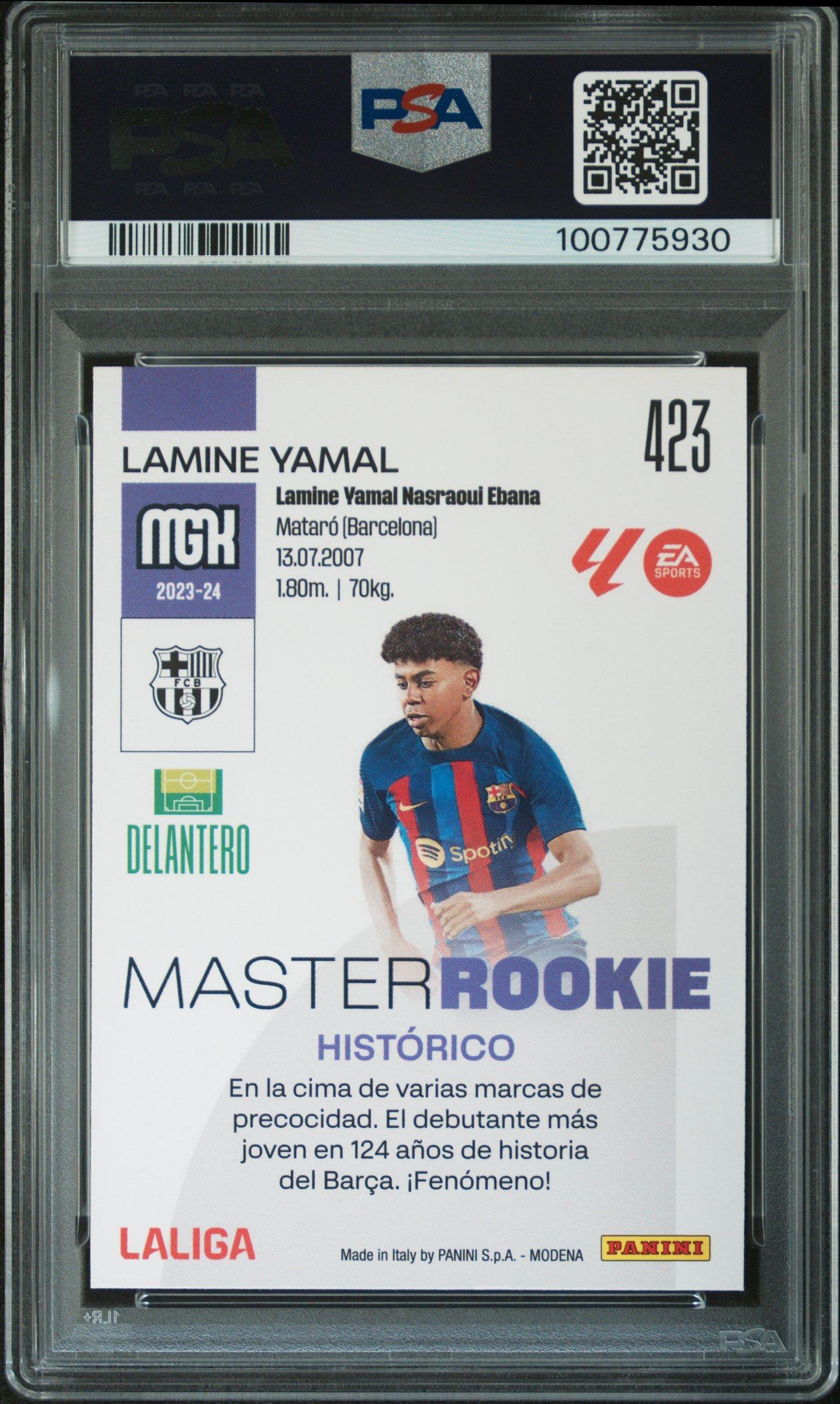 2023-24 Panini Megacracks Laliga Ea Sports 423 Lamine Yamal PSA 8