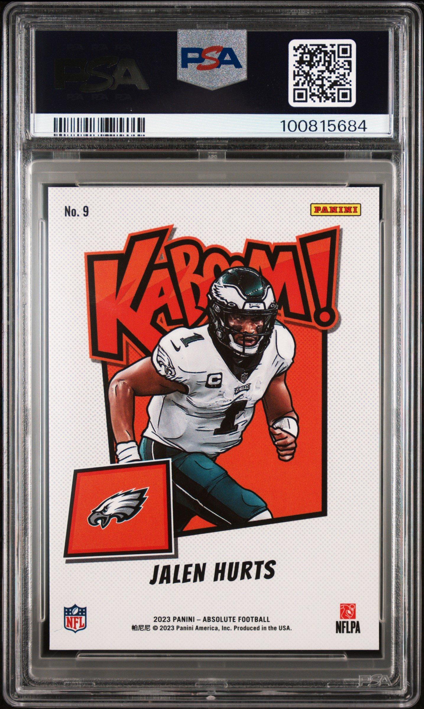 2023 Panini Absolute Kaboom! Horizontal 9 Jalen Hurts PSA 10