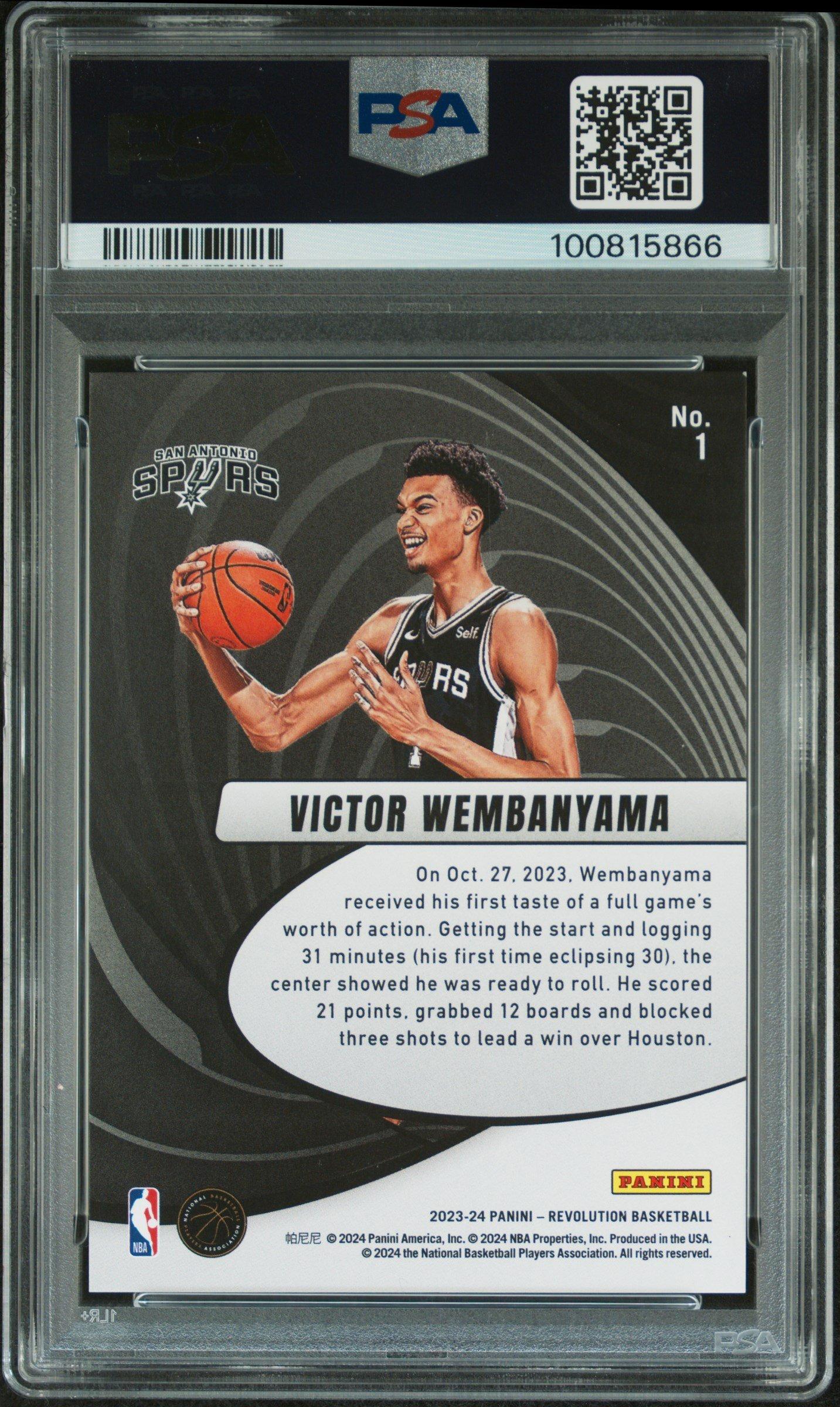 2023 Panini Revolution Vortex 1 Victor Wembanyama PSA