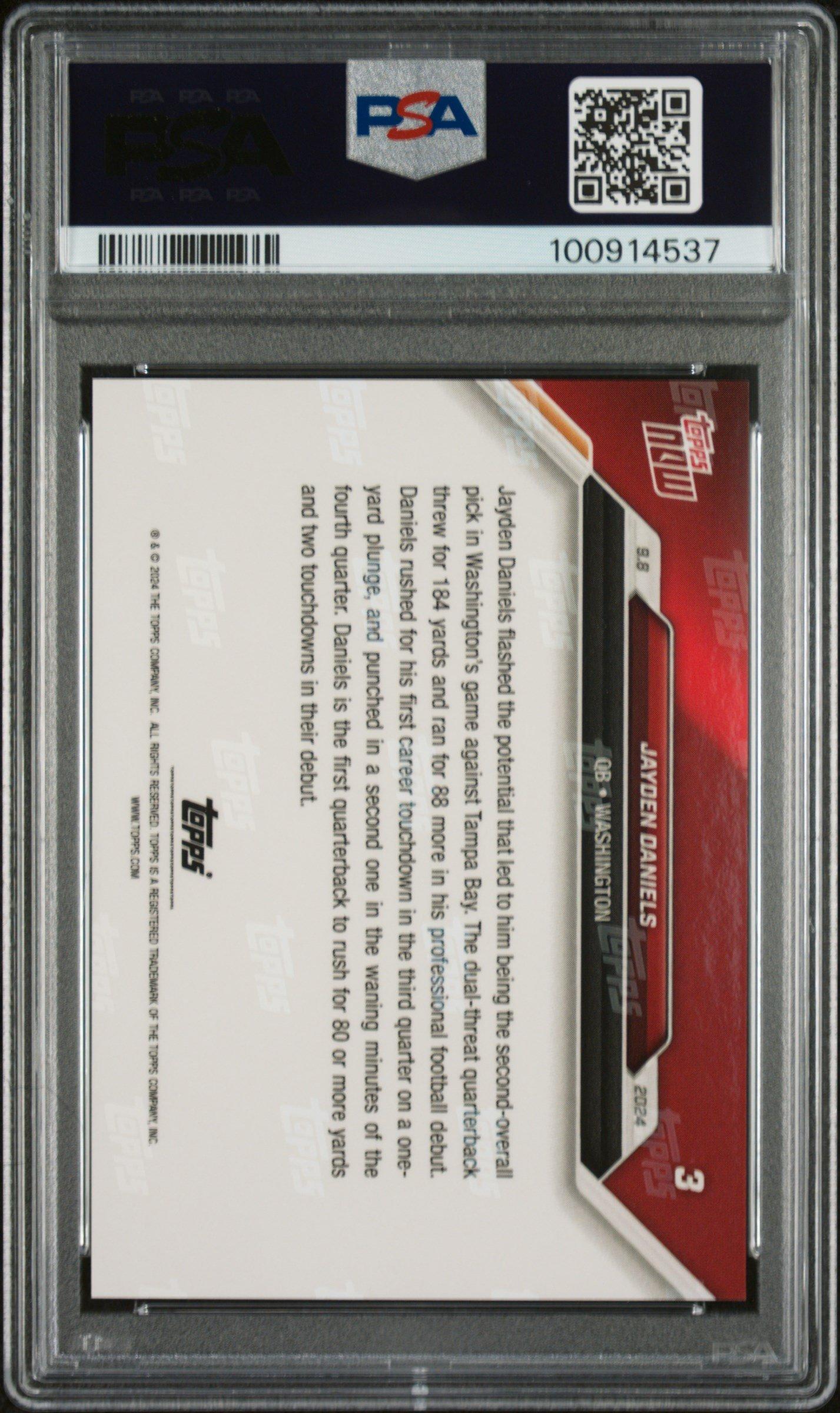 2024 Topps Now Jayden Daniels PSA 10