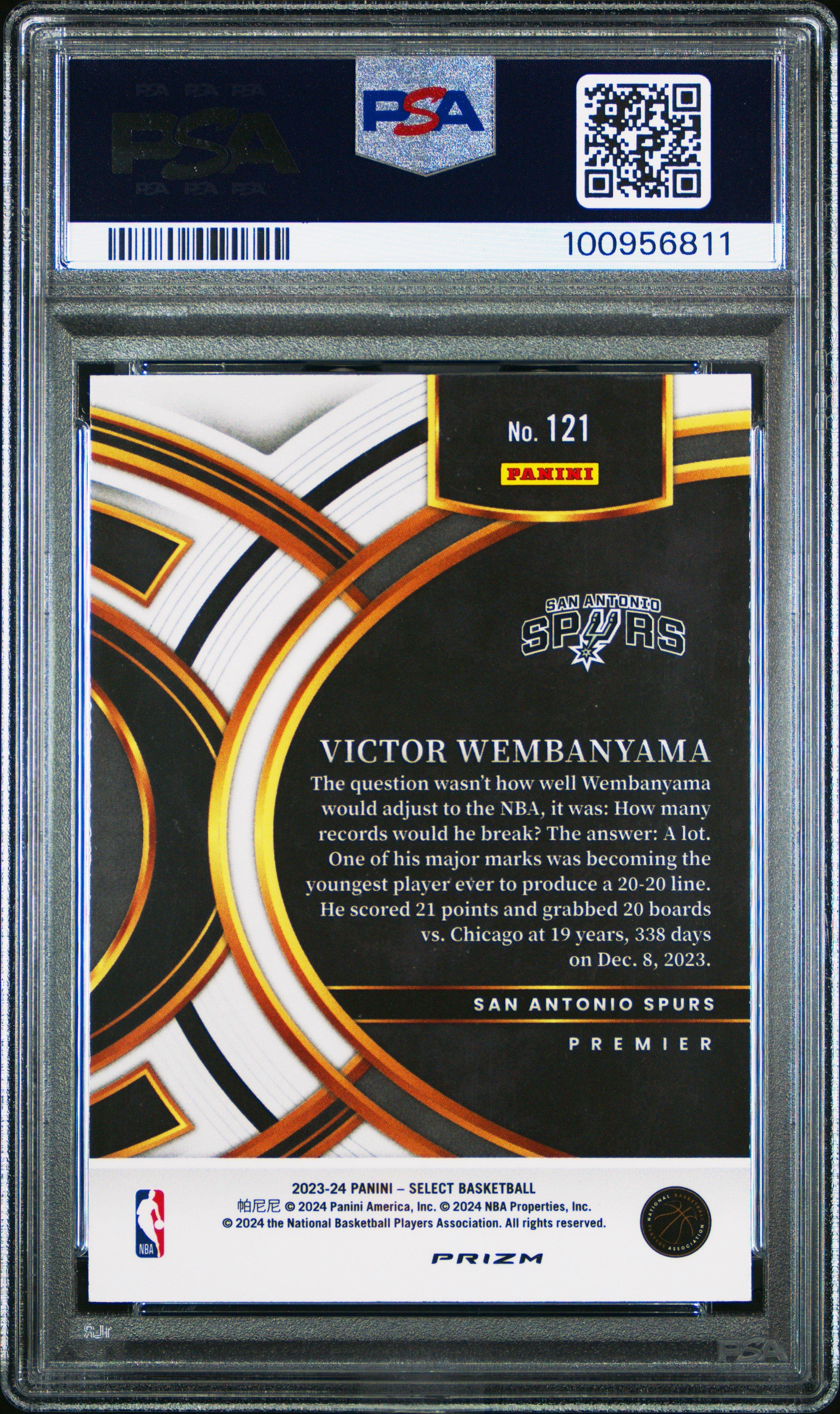 2023 Panini Select Victor Wembanyama Cracked Ice PSA