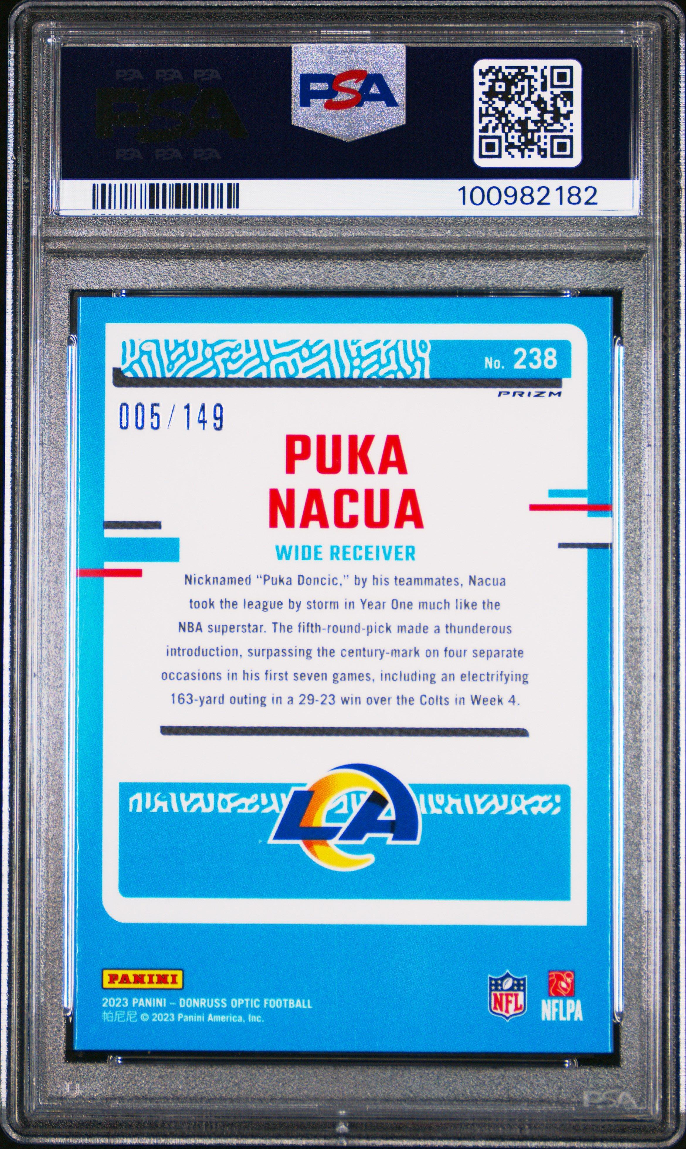 2023 Panini Donruss Optic 238 Puka Nacua Flex PSA 10
