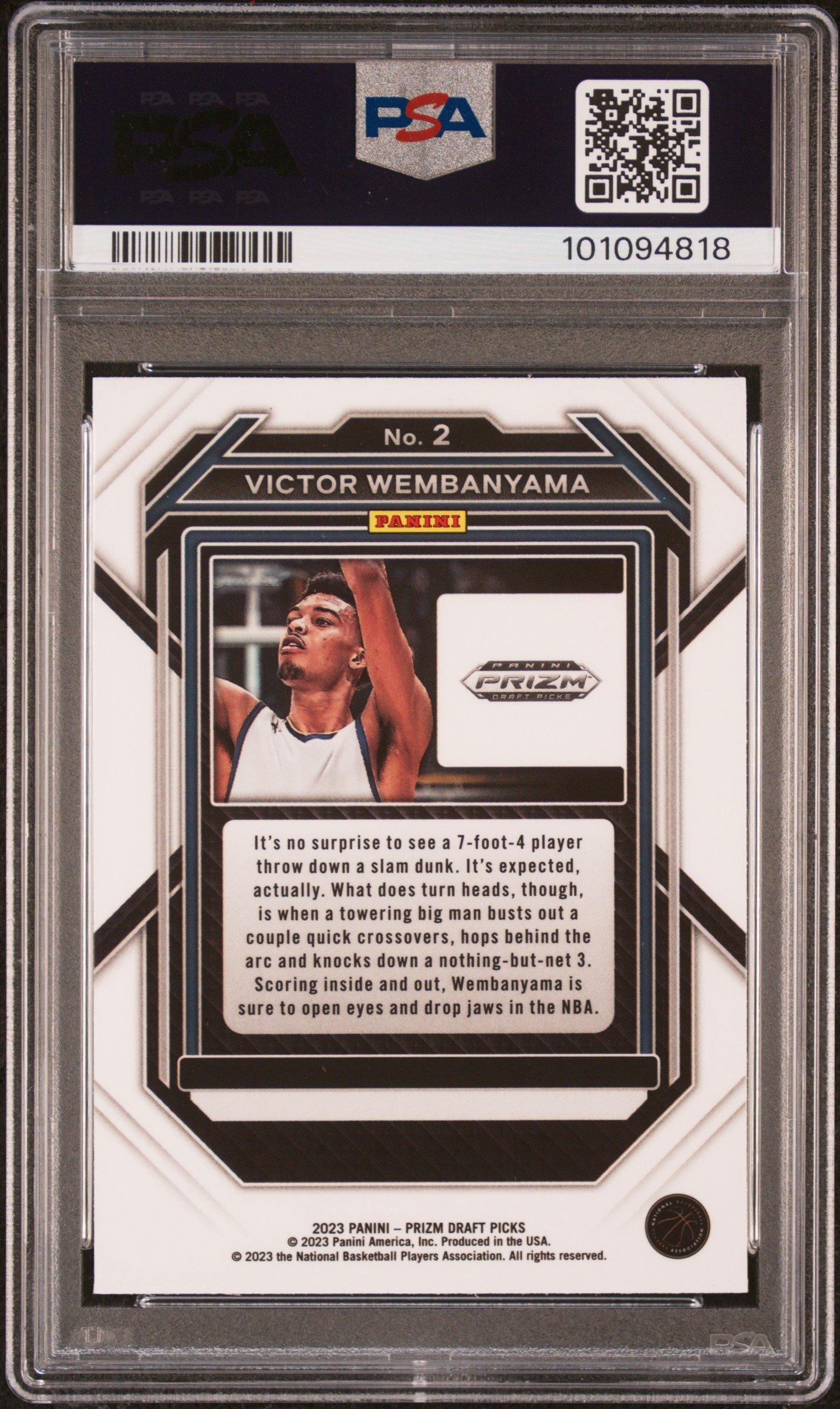 2023 Panini Prizm Draft Picks 2 Victor Wembanyama PSA