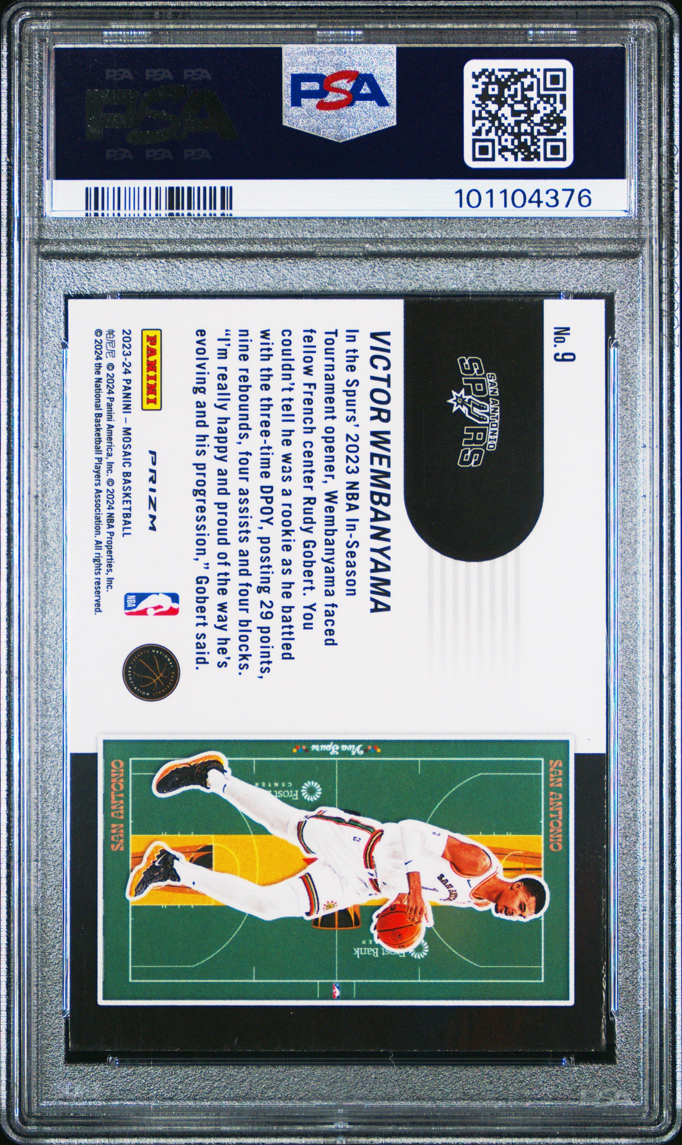 2023 Panini Mosaic Nba In-season Tournament 9 Victor Wembanyama PSA 10