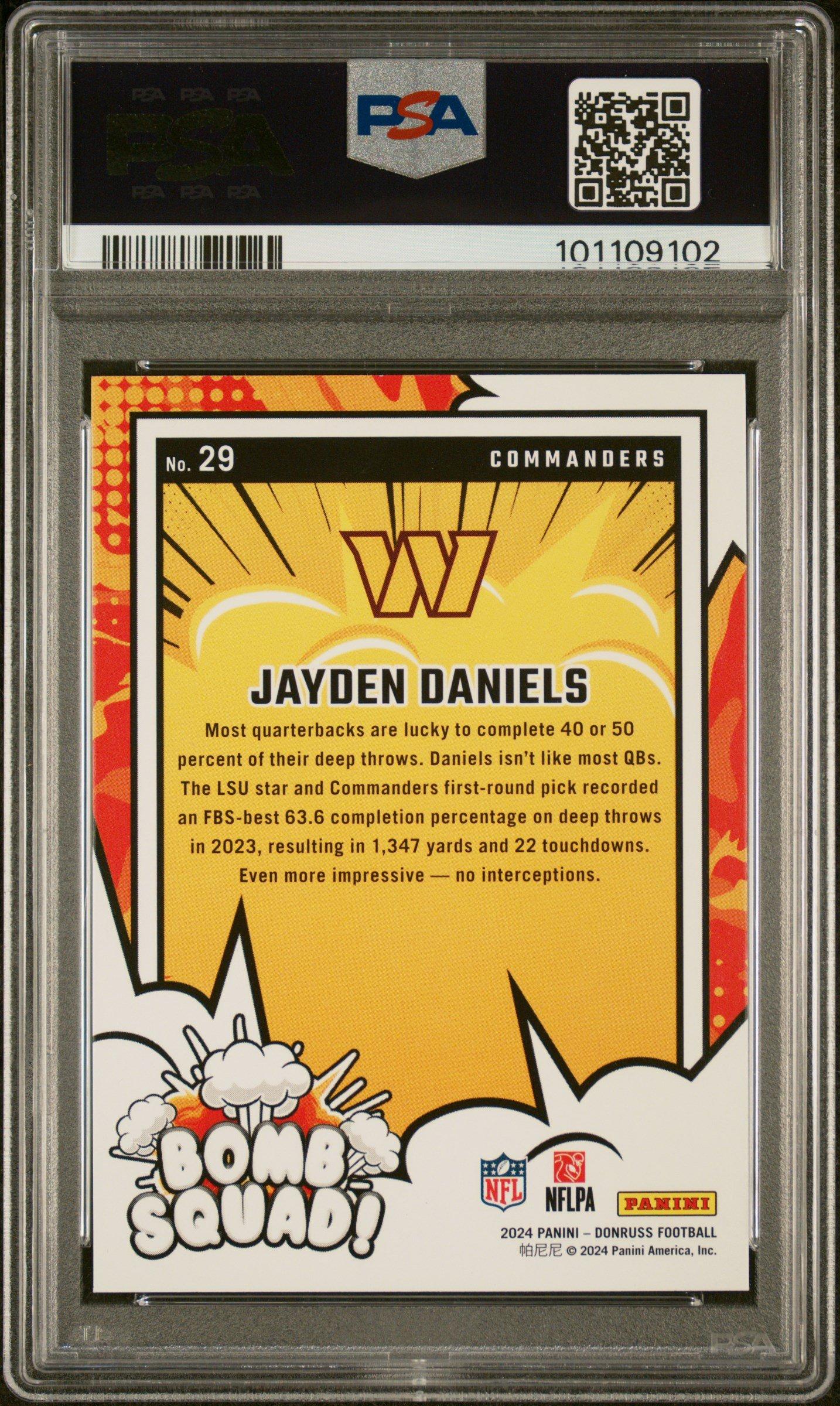 2024 Panini Donruss Bomb Squad 29 Jayden Daniels PSA