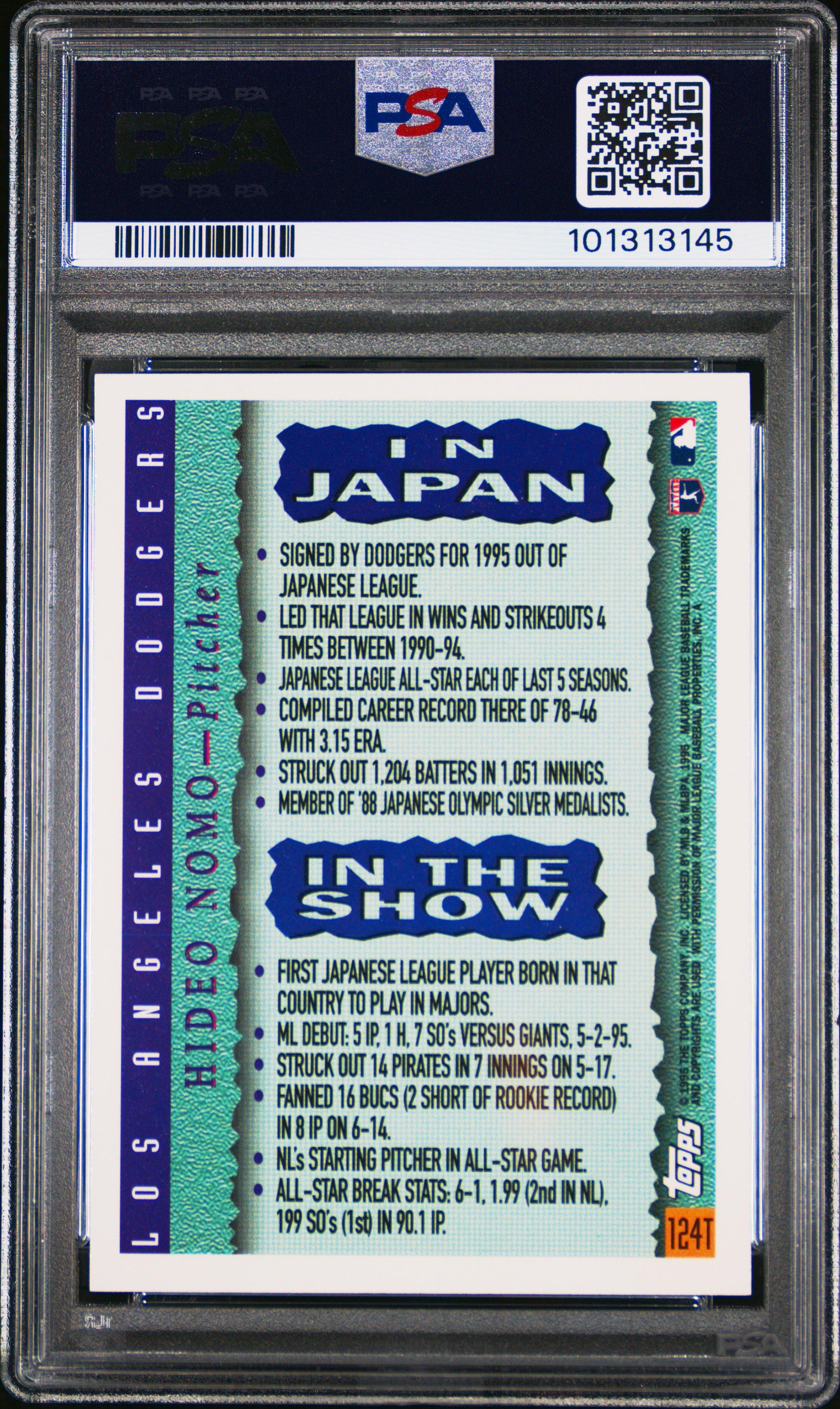 1995 Topps Traded 124t Hideo Nomo PSA 9 Graded Card | GameStop