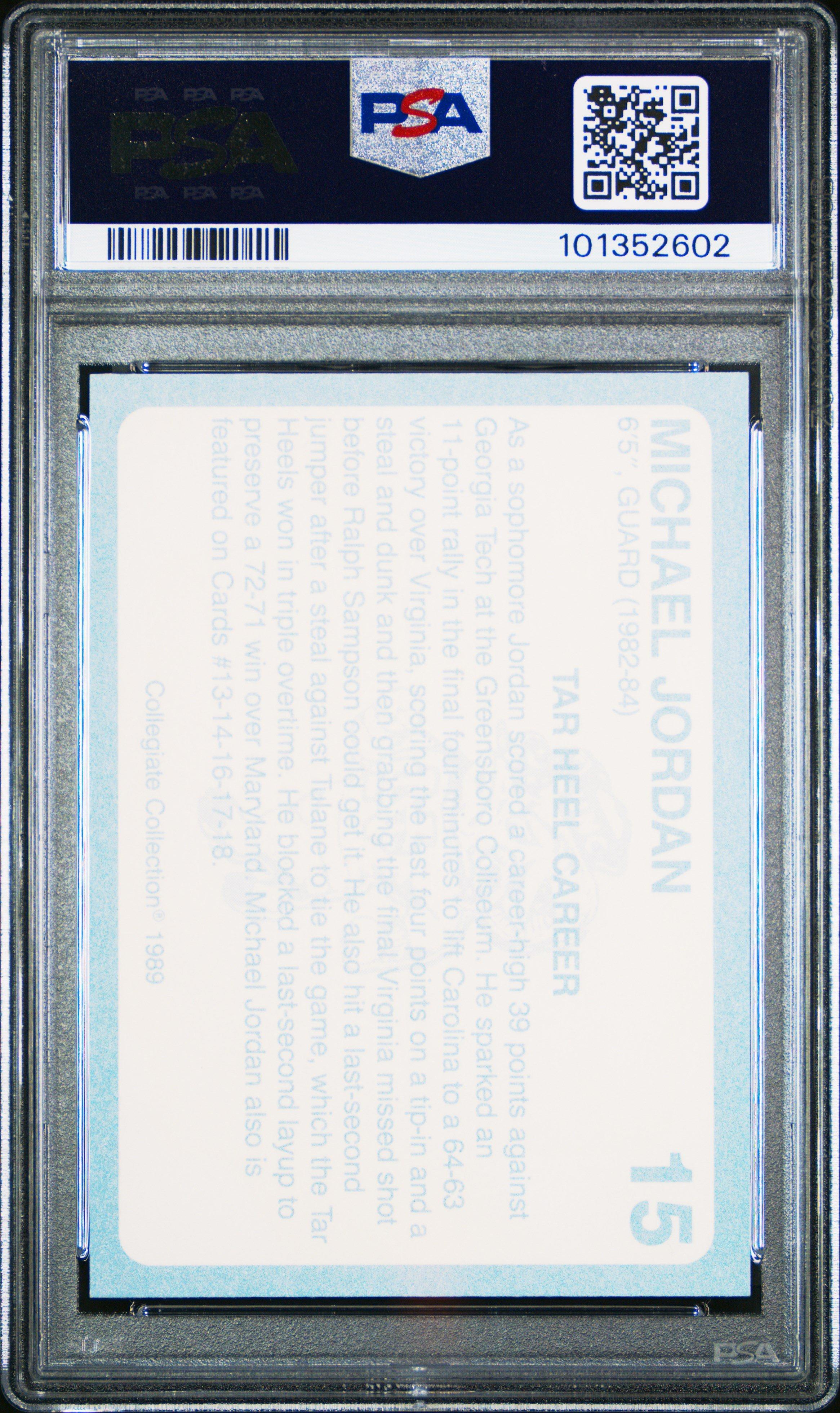 1989 Collegiate Collection North Carolina Michael Jordan PSA