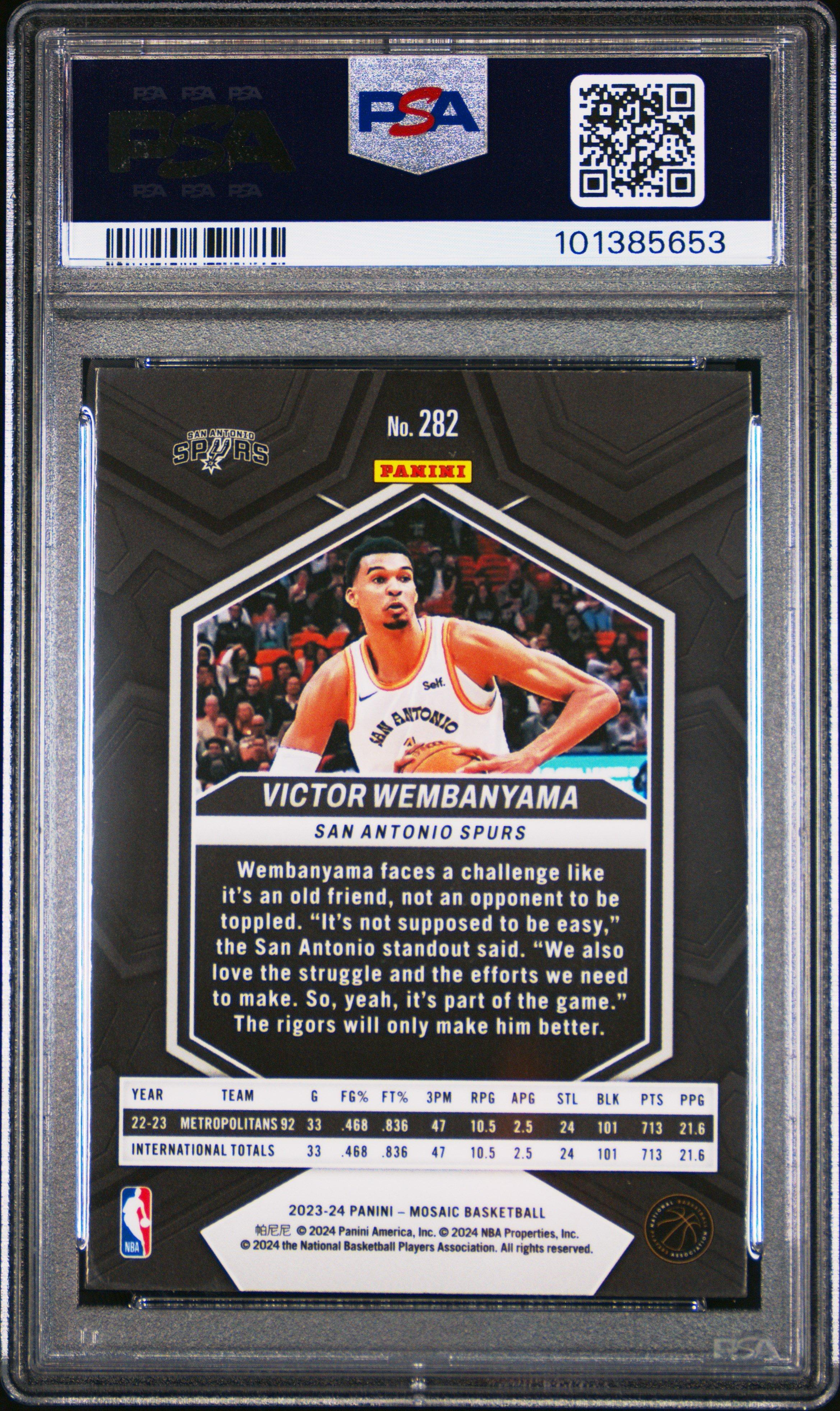 2023 Panini Mosaic 282 Victor Wembanyama PSA 10