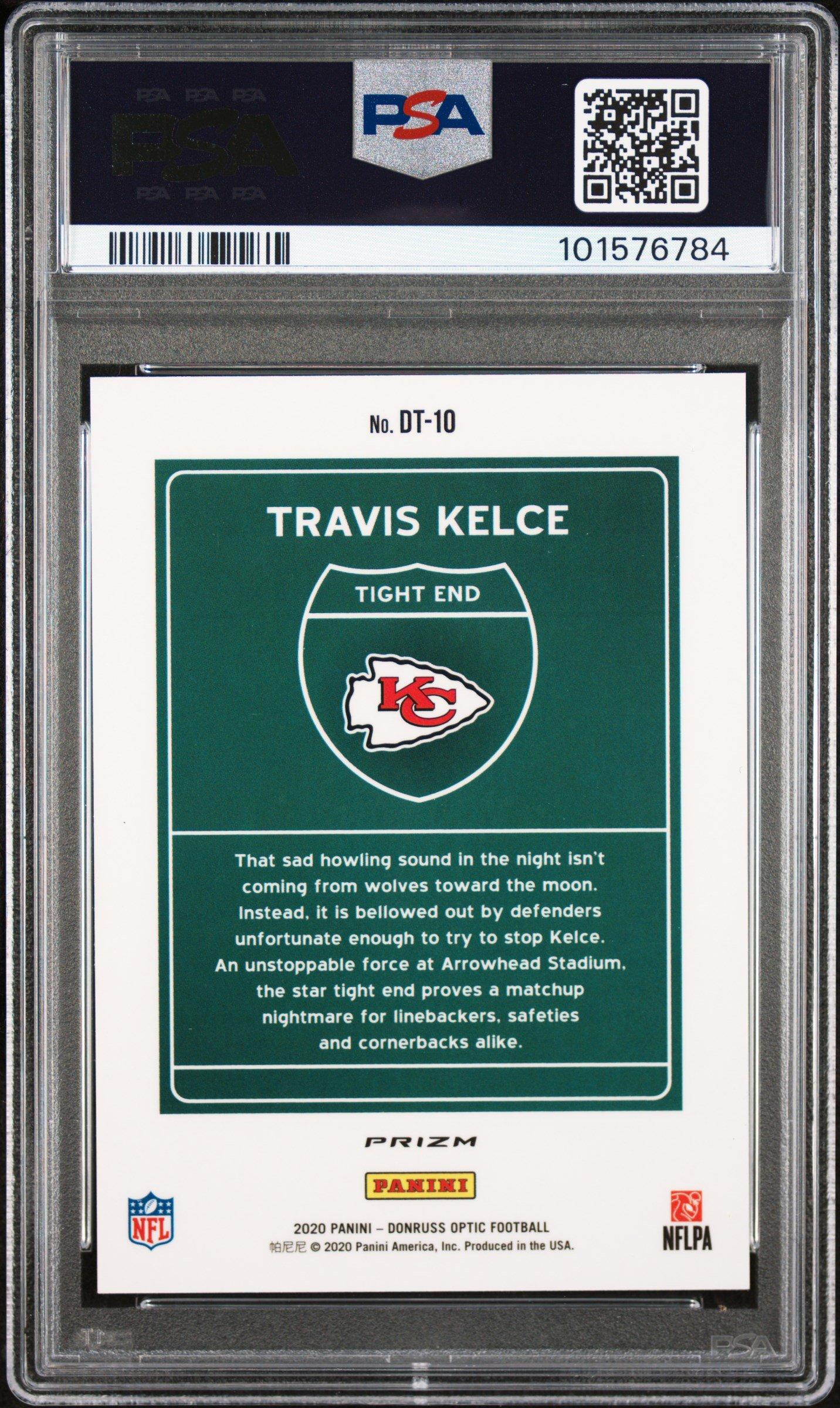 2020 Panini Donruss Optic Downtown Dt10 Travis Kelce PSA 9