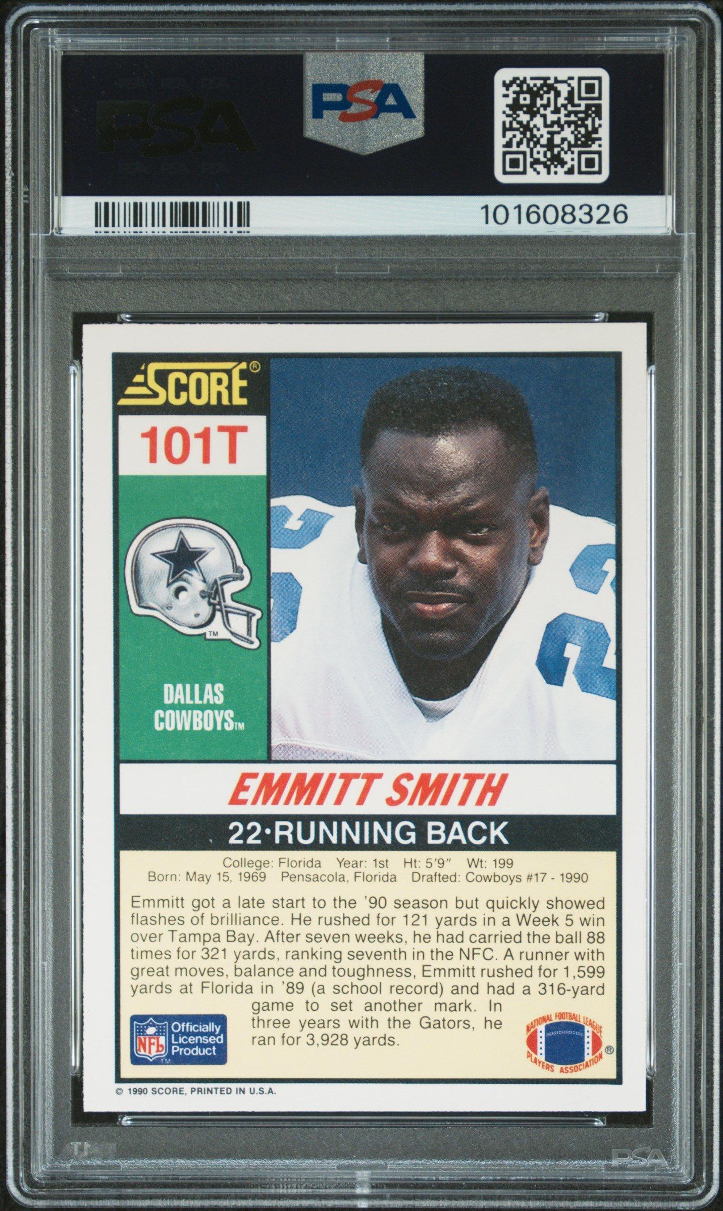 1990 Score Supplemental 101t Emmitt Smith PSA