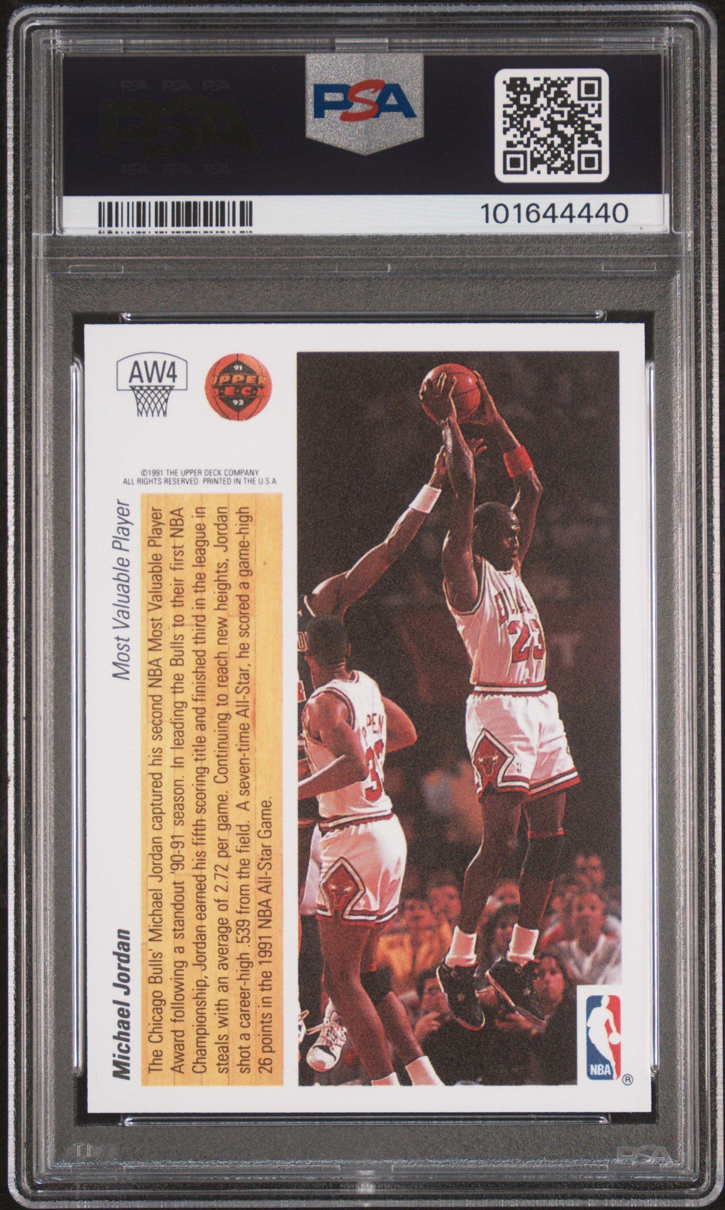 1991 Upper Deck Award Winner Hologram Aw4 Michael Jordan PSA 9