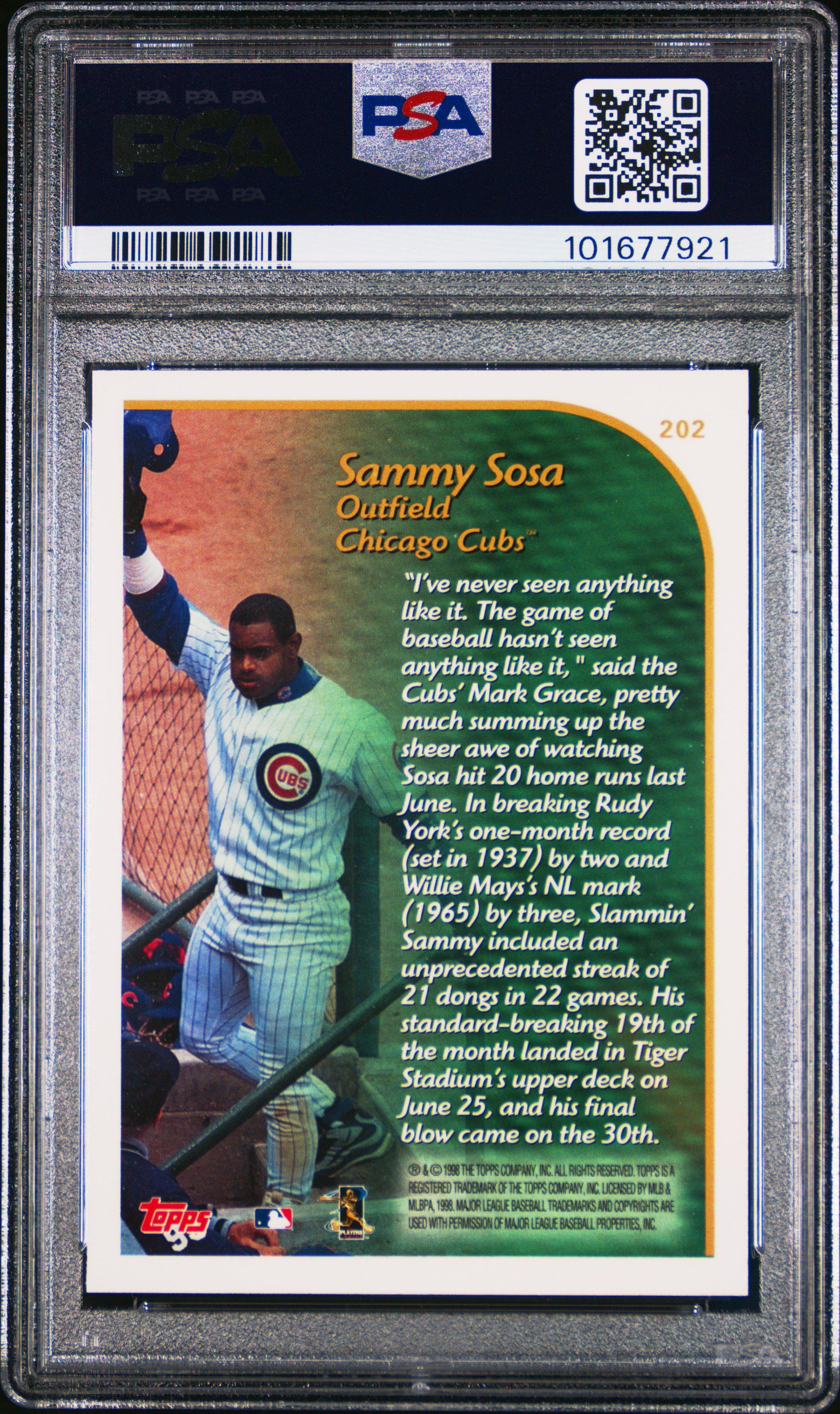 1999 Topps 202 Sammy Sosa PSA 10