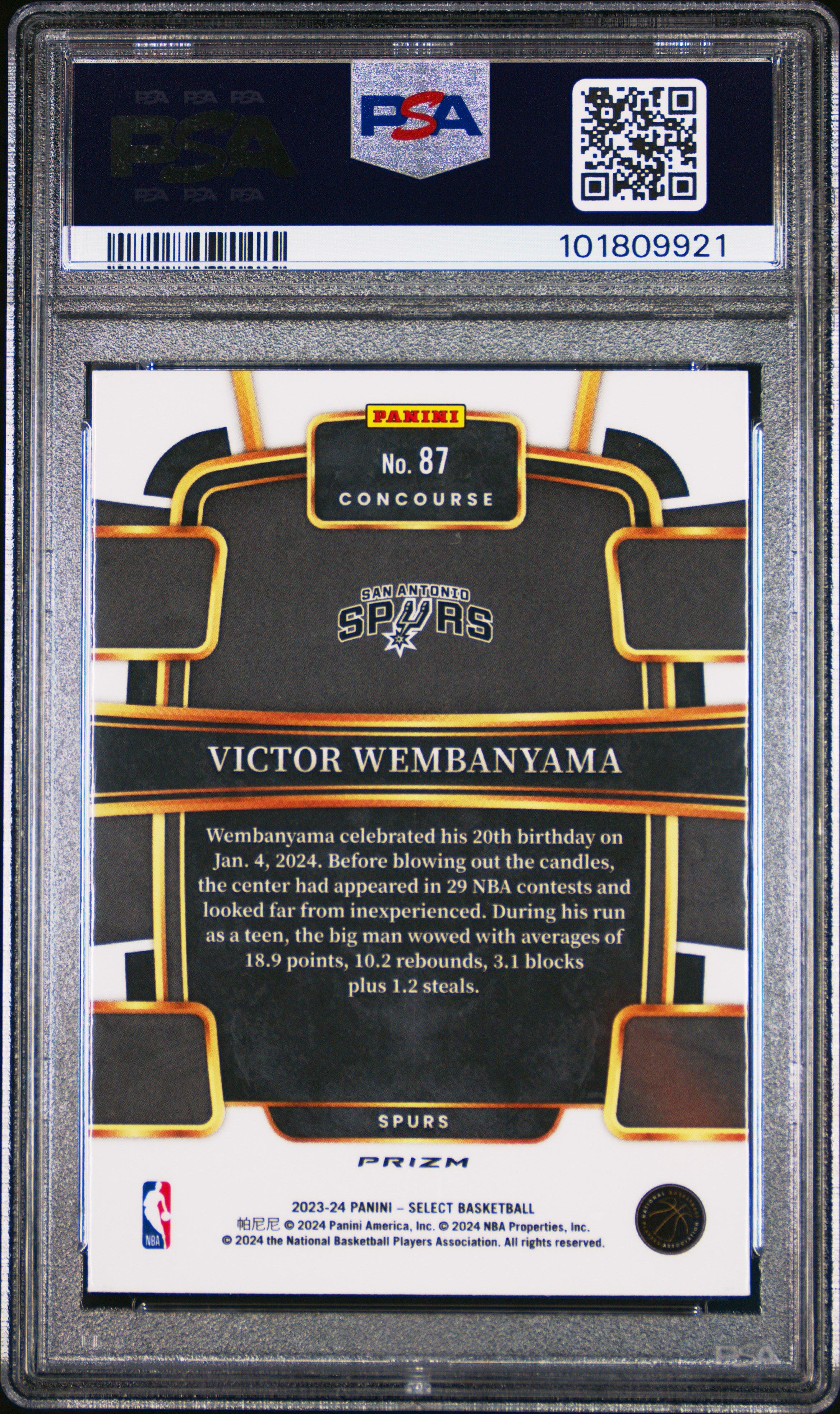 2023 Panini Select Victor Wembanyama Tectonic PSA