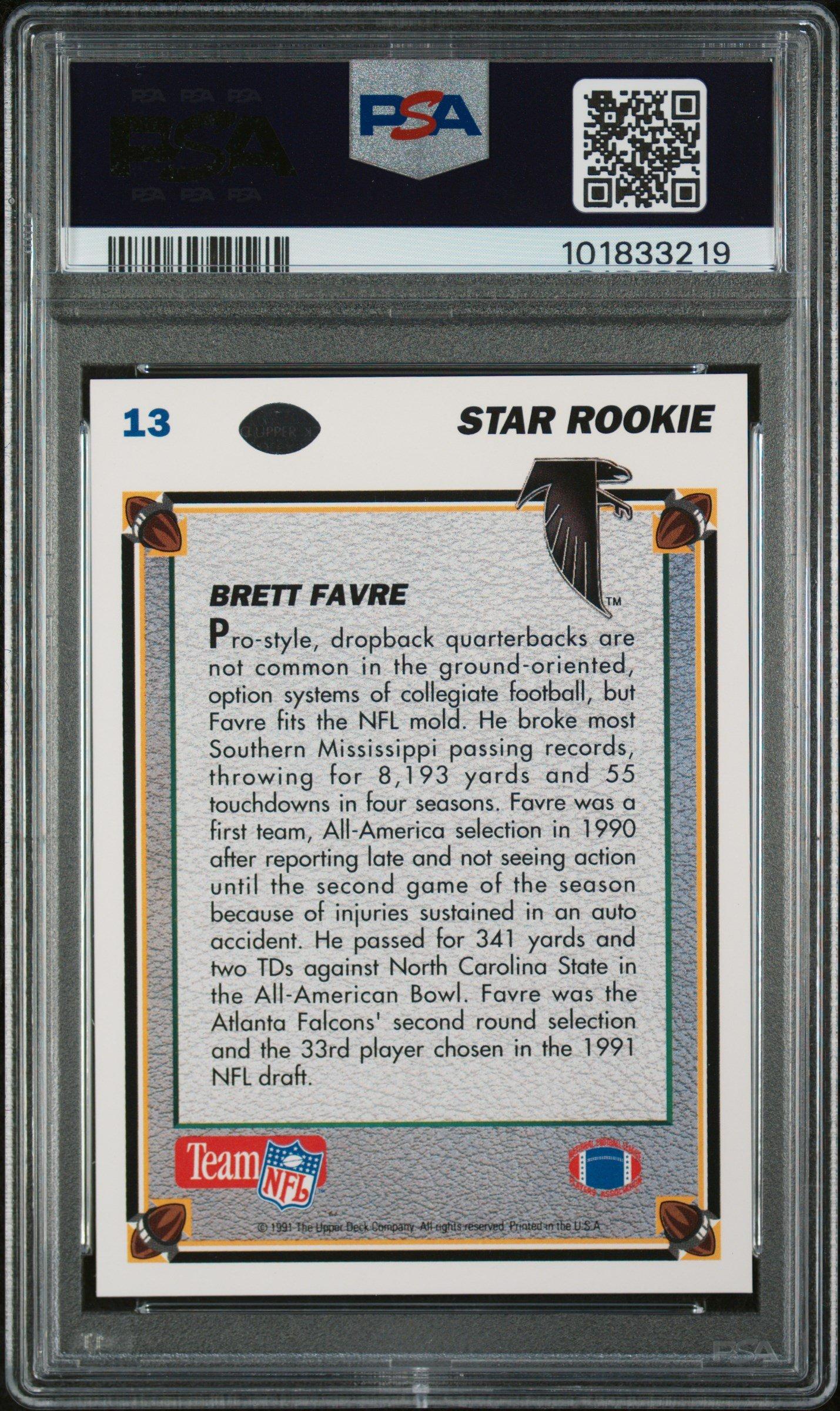 1991 Upper Deck 13 Brett Favre PSA