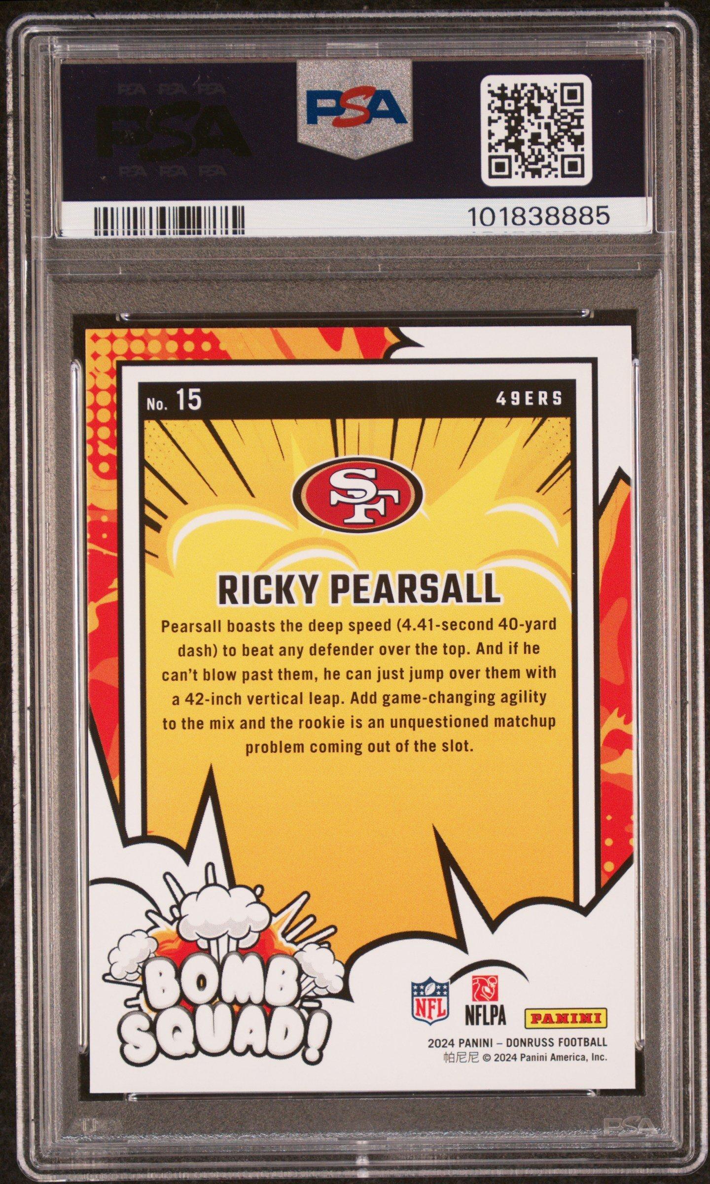 2024 Panini Donruss Bomb Squad 15 Ricky Pearsall PSA 10