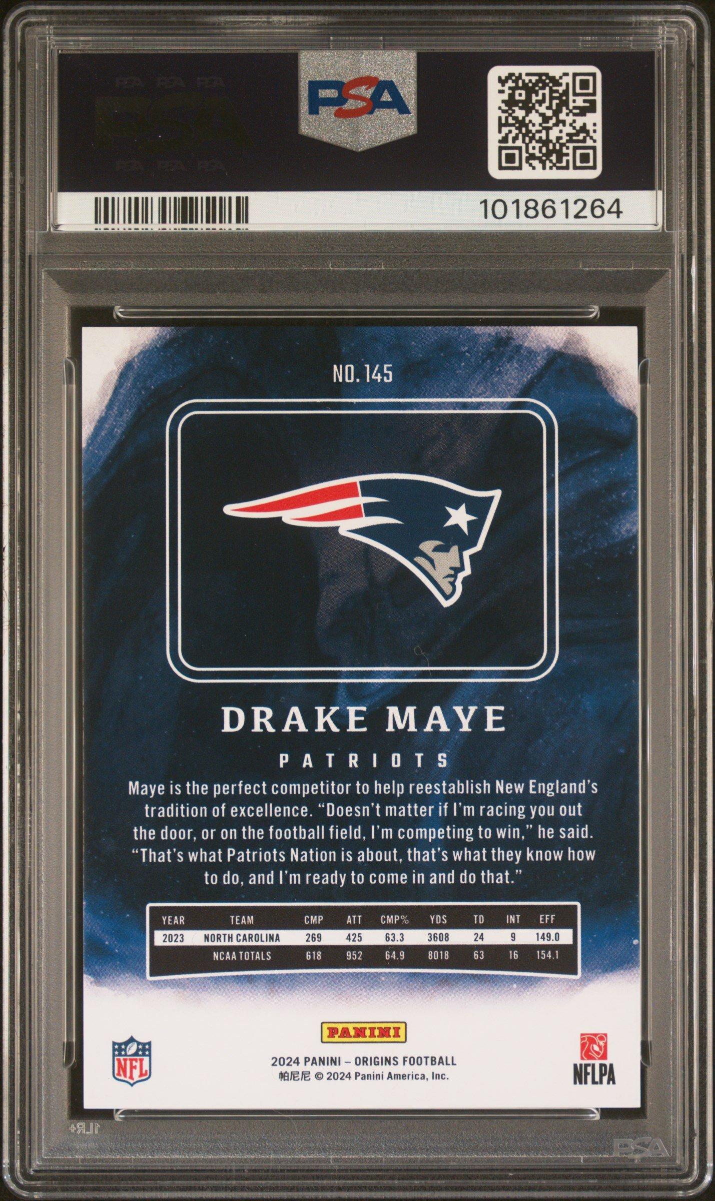 2024 Panini Origins 145 Drake Maye PSA 10