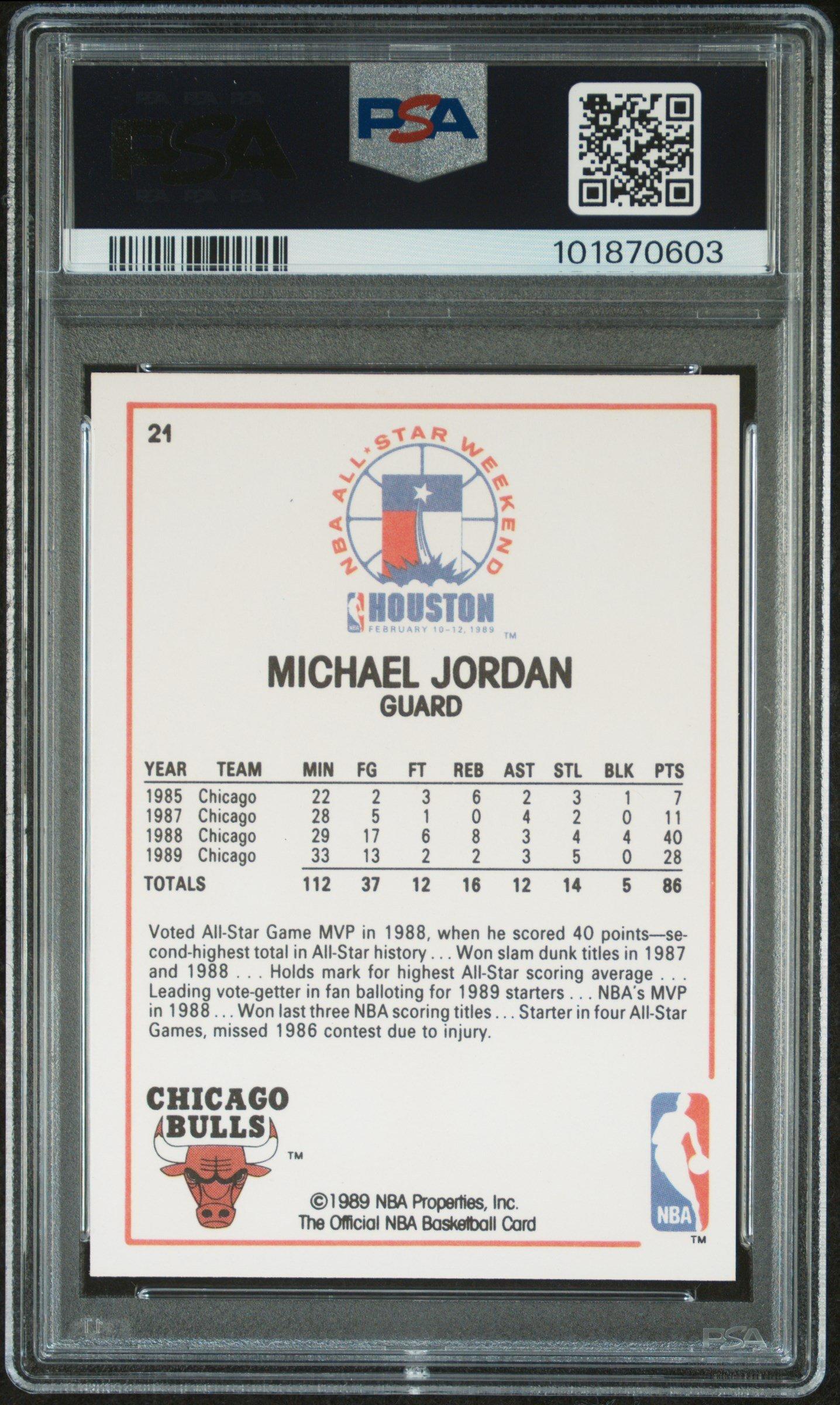 1989 Hoops 21 Michael Jordan All-star PSA