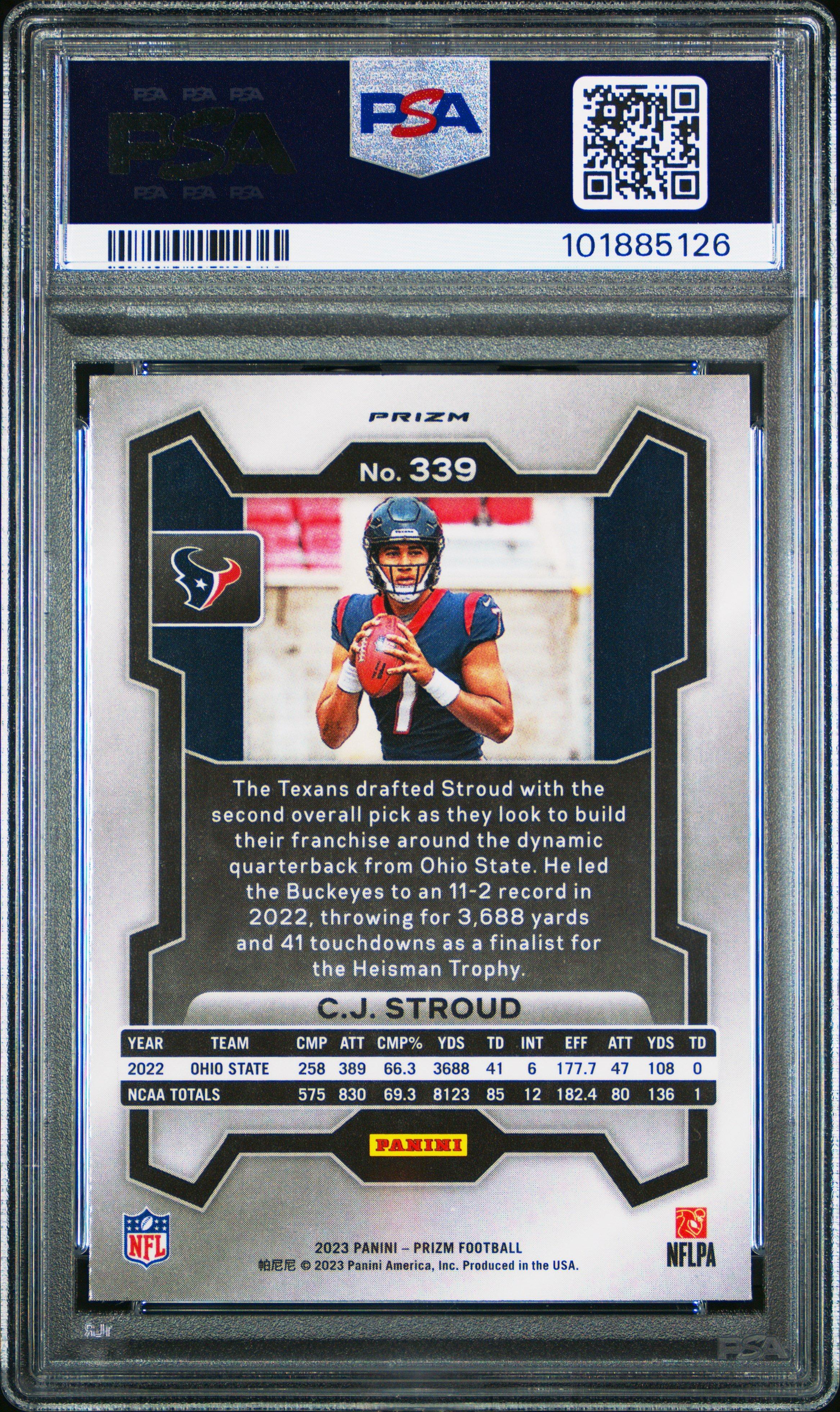 2023 Panini Prizm 339 Cj Stroud Neon Green Pulsar PSA