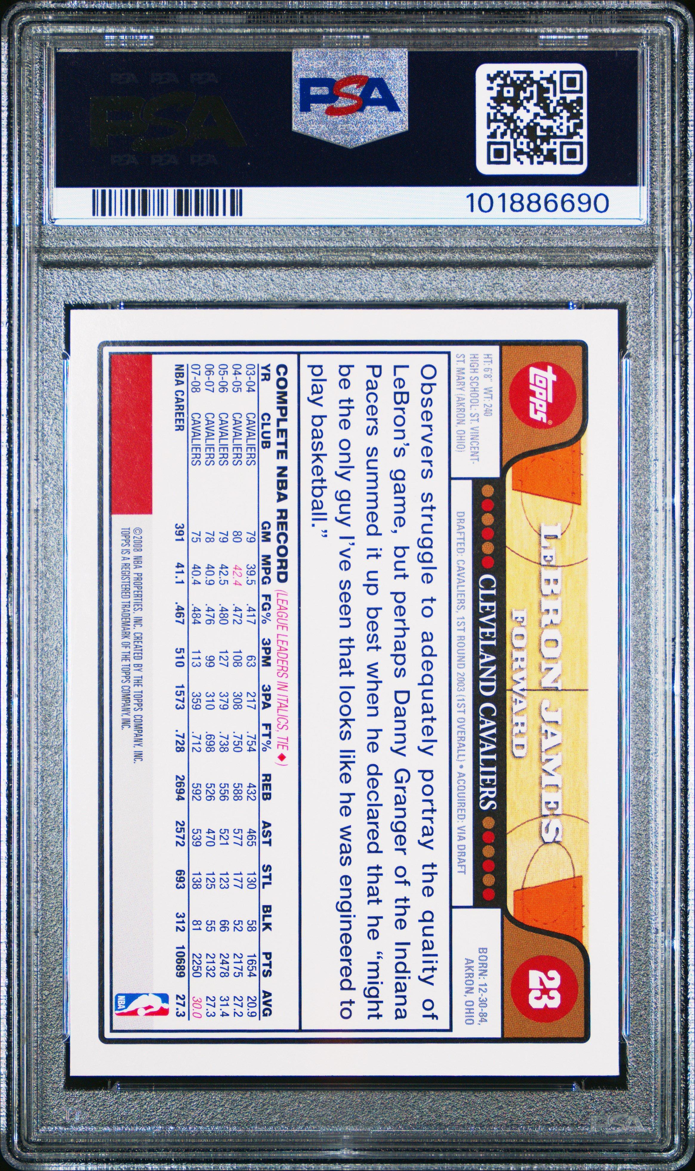 2008 Topps 23 Lebron James PSA 10 Graded Card | GameStop