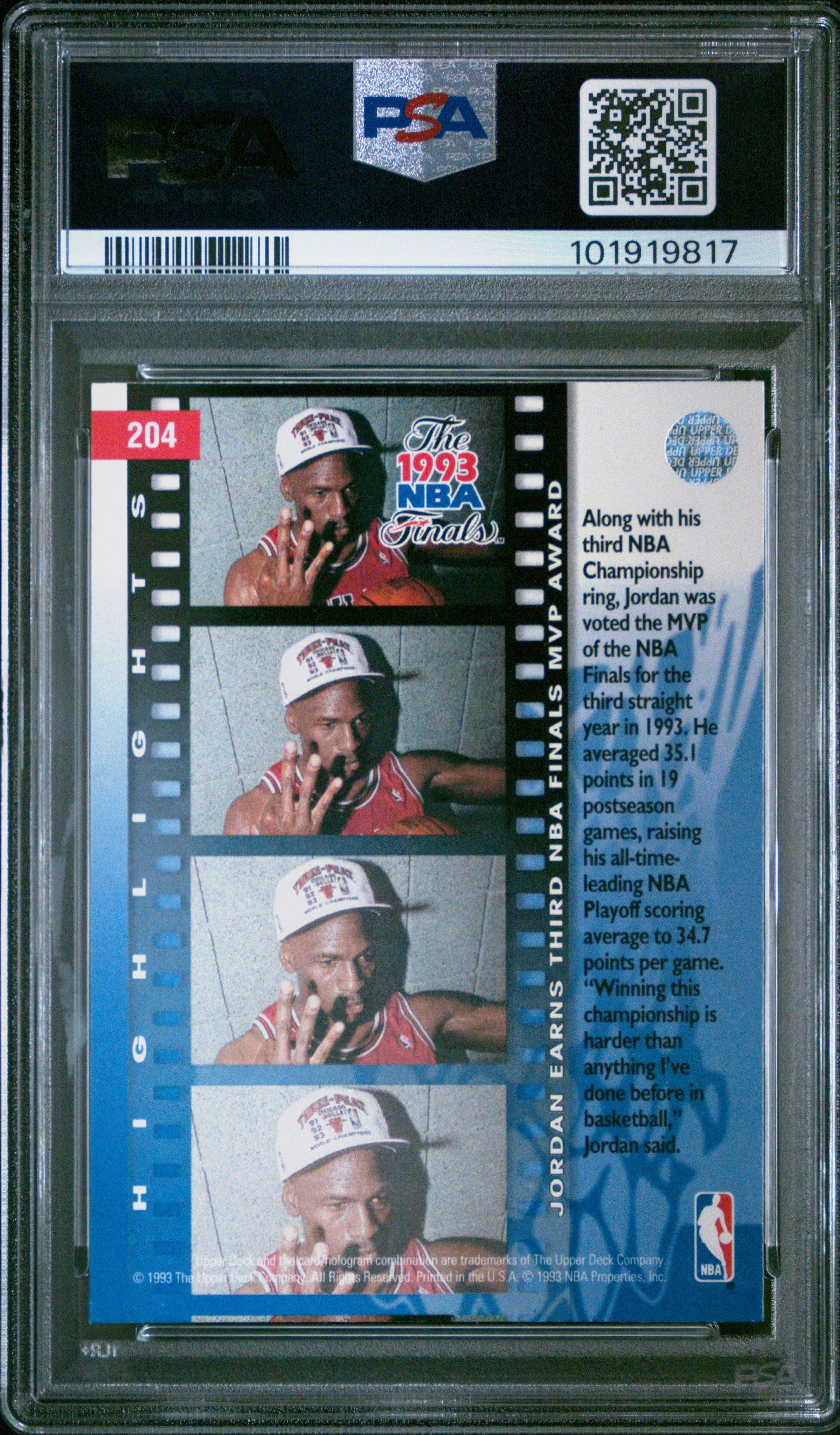 1993 Upper Deck 204 Michael Jordan PSA