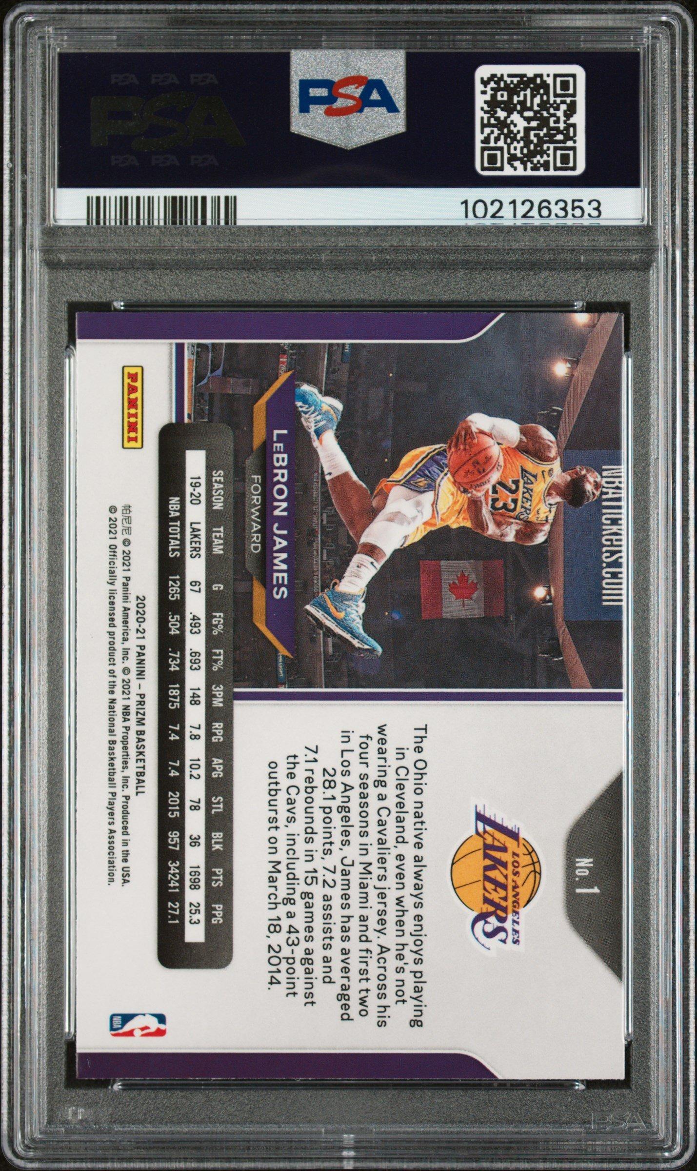 2020 Panini Prizm 1 Lebron James PSA 10 Graded Card | GameStop