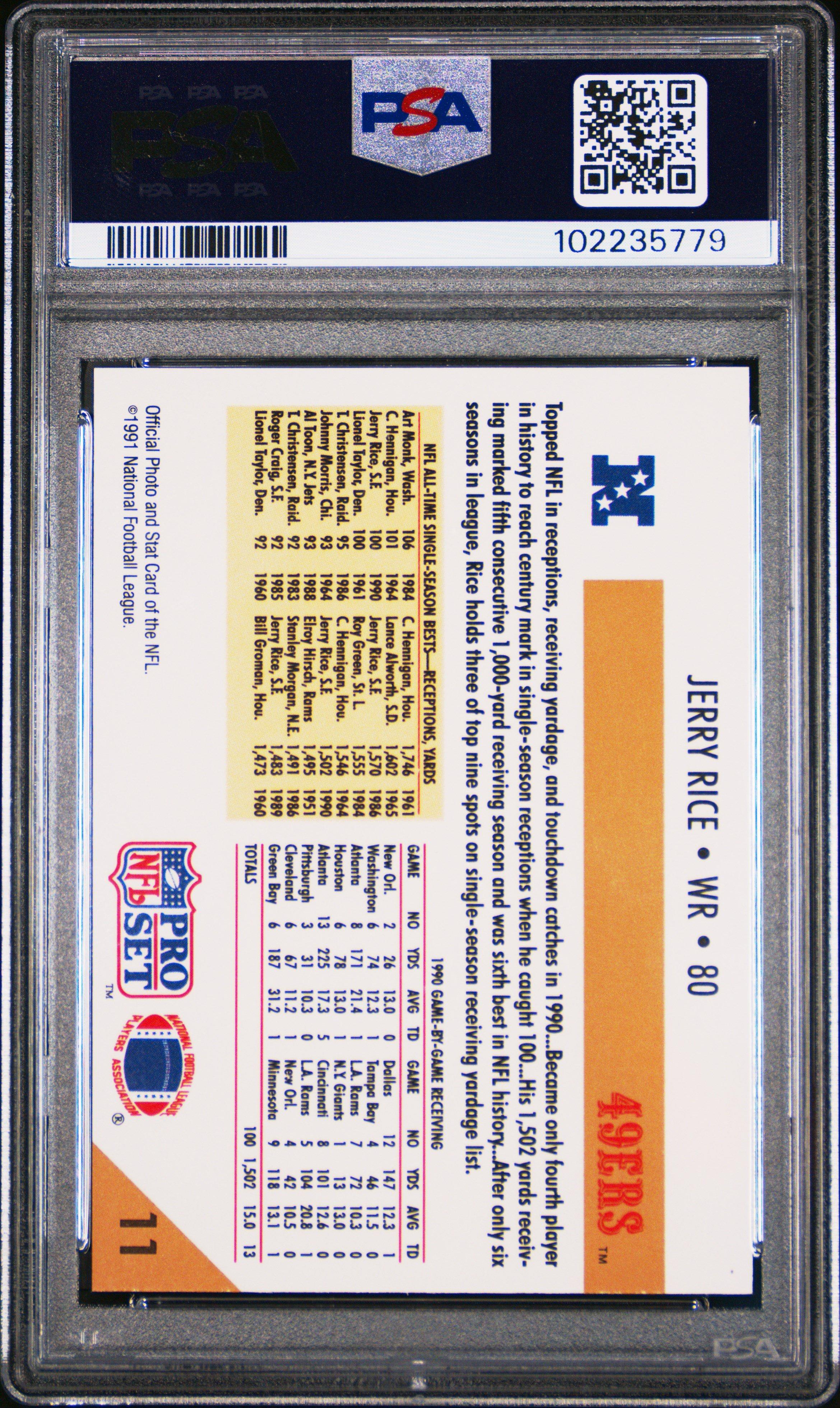 1991 Pro Set 11 Jerry Rice PSA 10